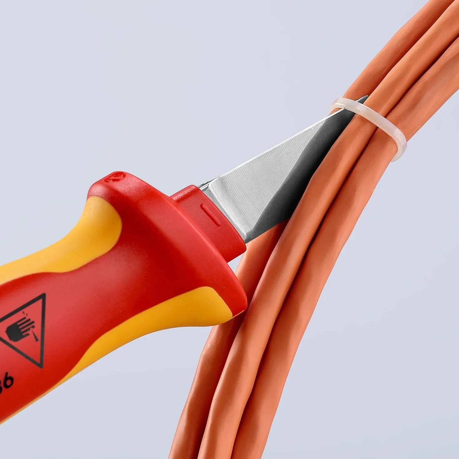 KNIPEX Nóż do kabli rękojeść dwukomponentowa izolowana wg VDE 190 mm, 98 52