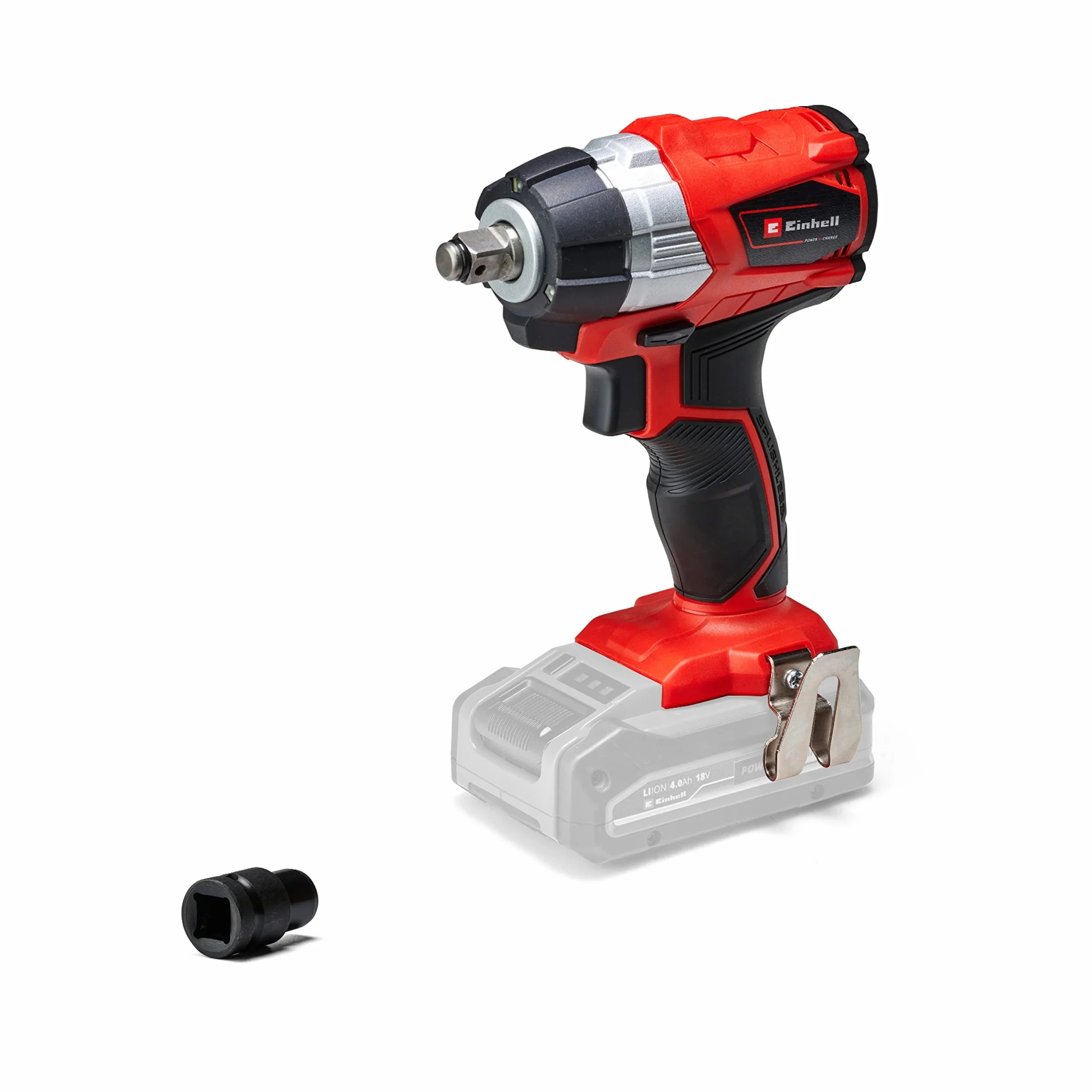 Einhell Wkrętarka udarowa akumulatorowa TP-CW 18 Li BL Solo Power X-Change (litowo-jonowa, 18 V, 215 Nm, oświetlenie LED, adapter do bitów do wkręcania, bez akumulatora i ładowarki)