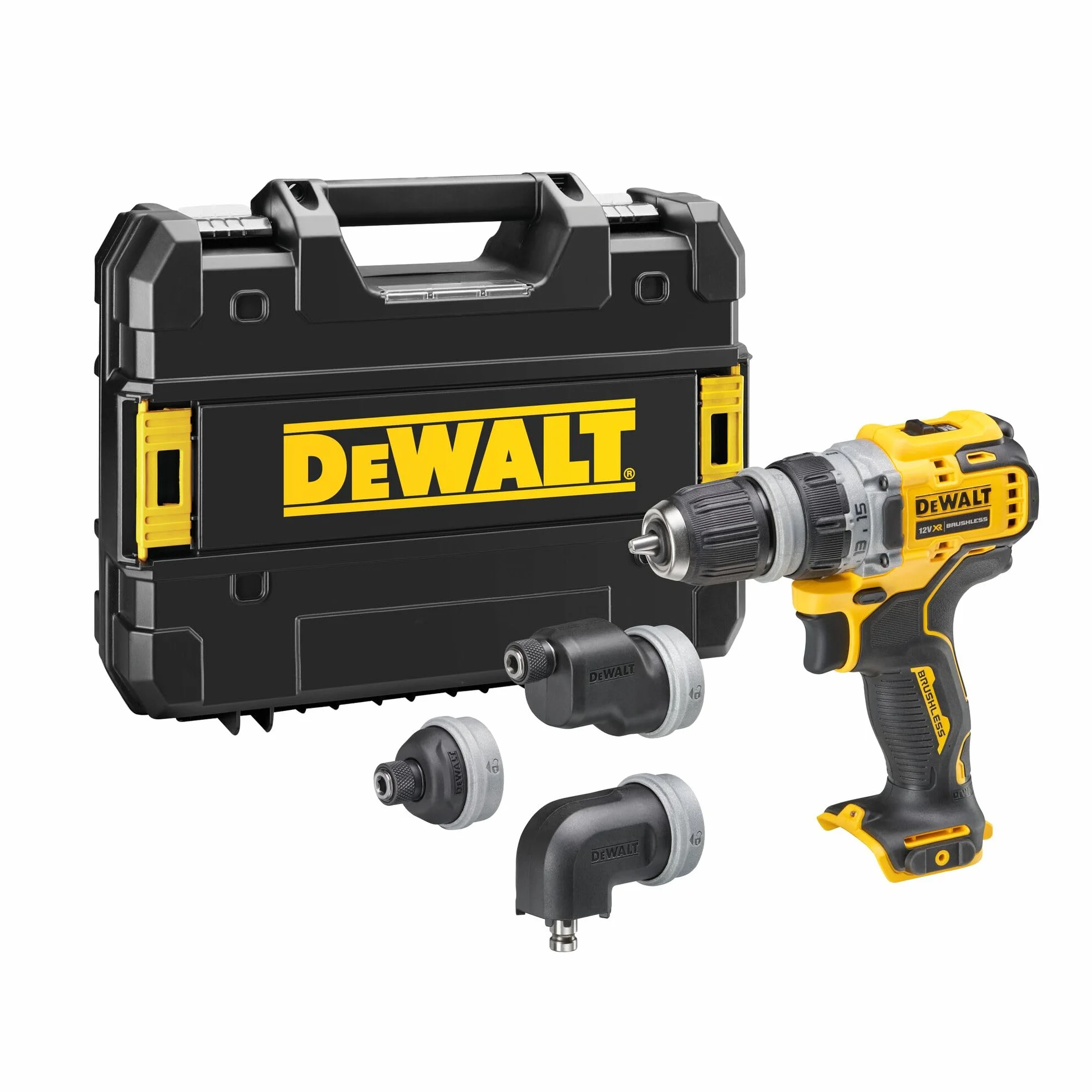 DEWALT Bezszczotkowa wielogłowicowa wiertarka XR 12 V 57 Nm bez ładowarki/akumulatora z obudową TSTAK