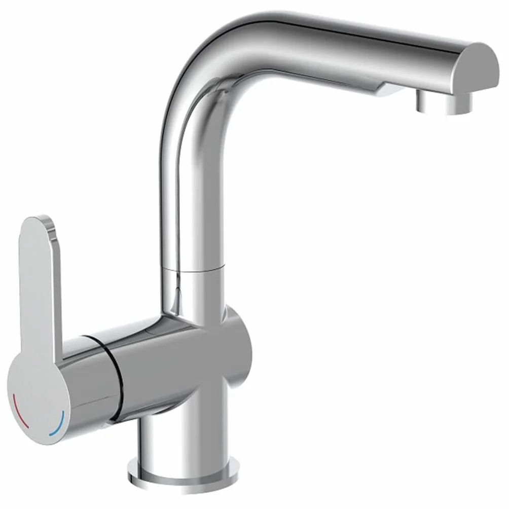 SCHÜTTE 79710 bateria umywalkowa London, bateria łazienkowa, jednouchwytowa z prysznicem i zestawem odpływowym, chromowana