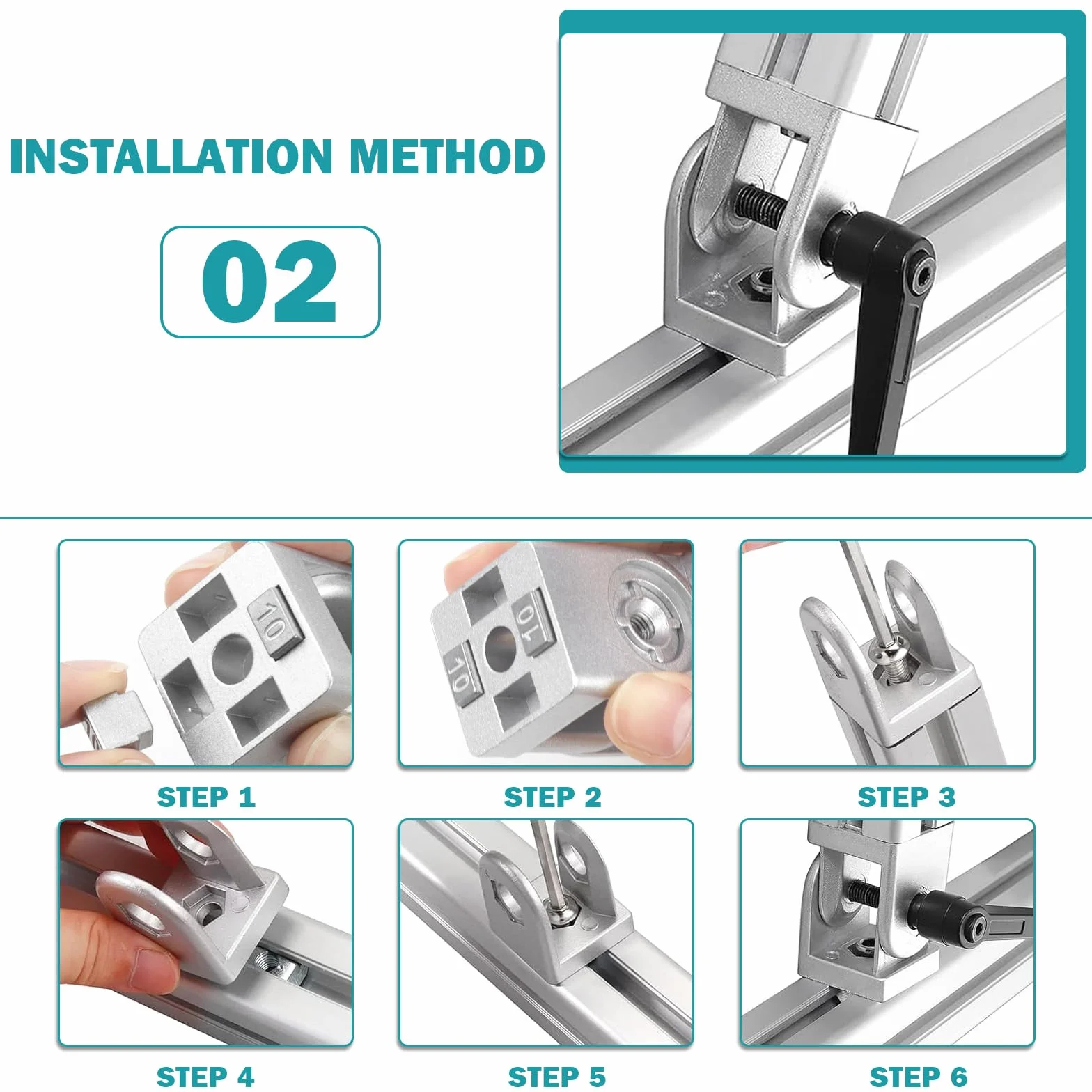 Łącznik kątowy, regulowany profil aluminiowy 3030, 8 mm, szczelinowy, złącze przegubowe z dźwignią zaciskową, elastyczny zawias do drukarki 3D, profil aluminiowy wytłaczany zgodnie z europejskim