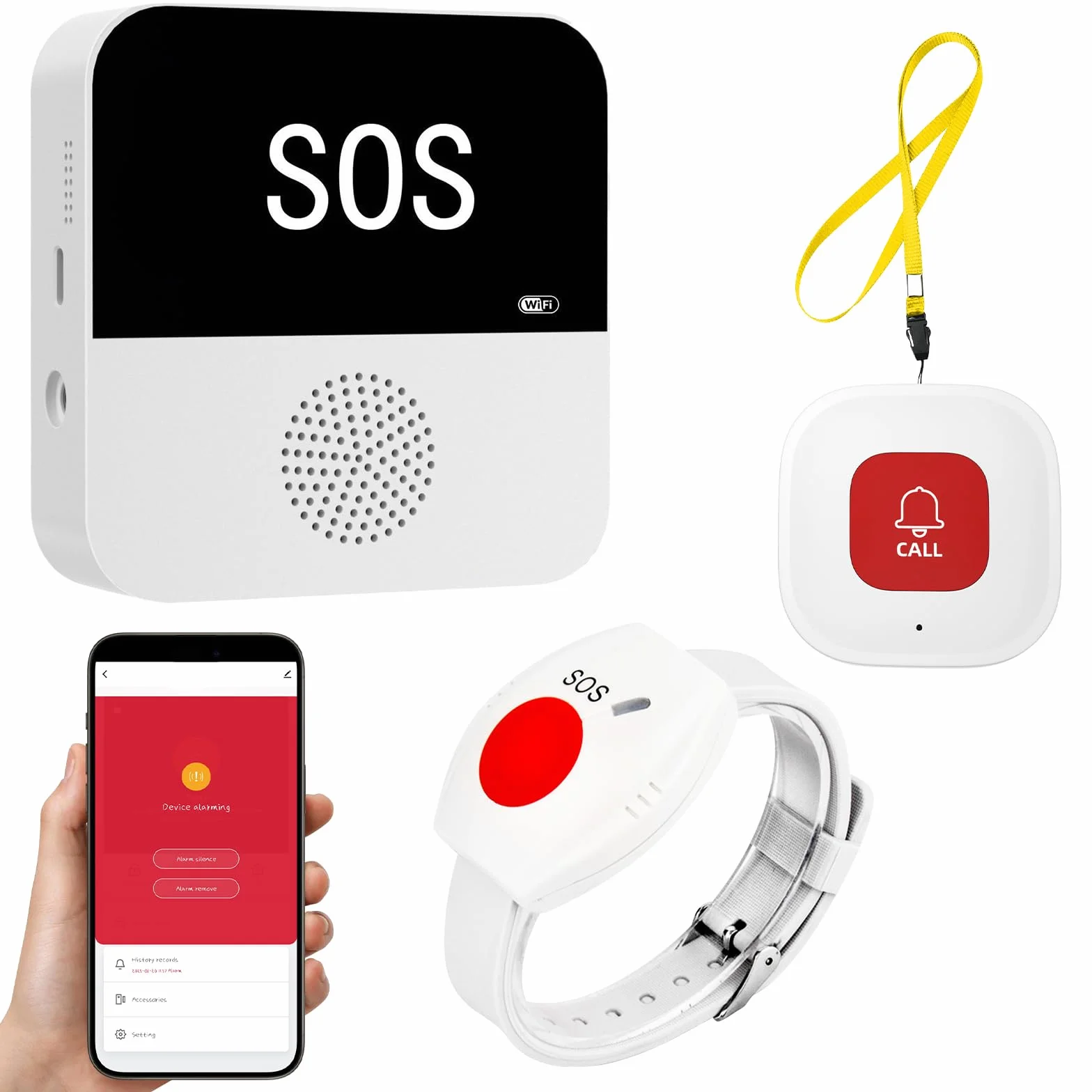 Przycisk ratowania życia dla seniorów i pacjentów, pager WiFi z dwoma przyciskami SOS