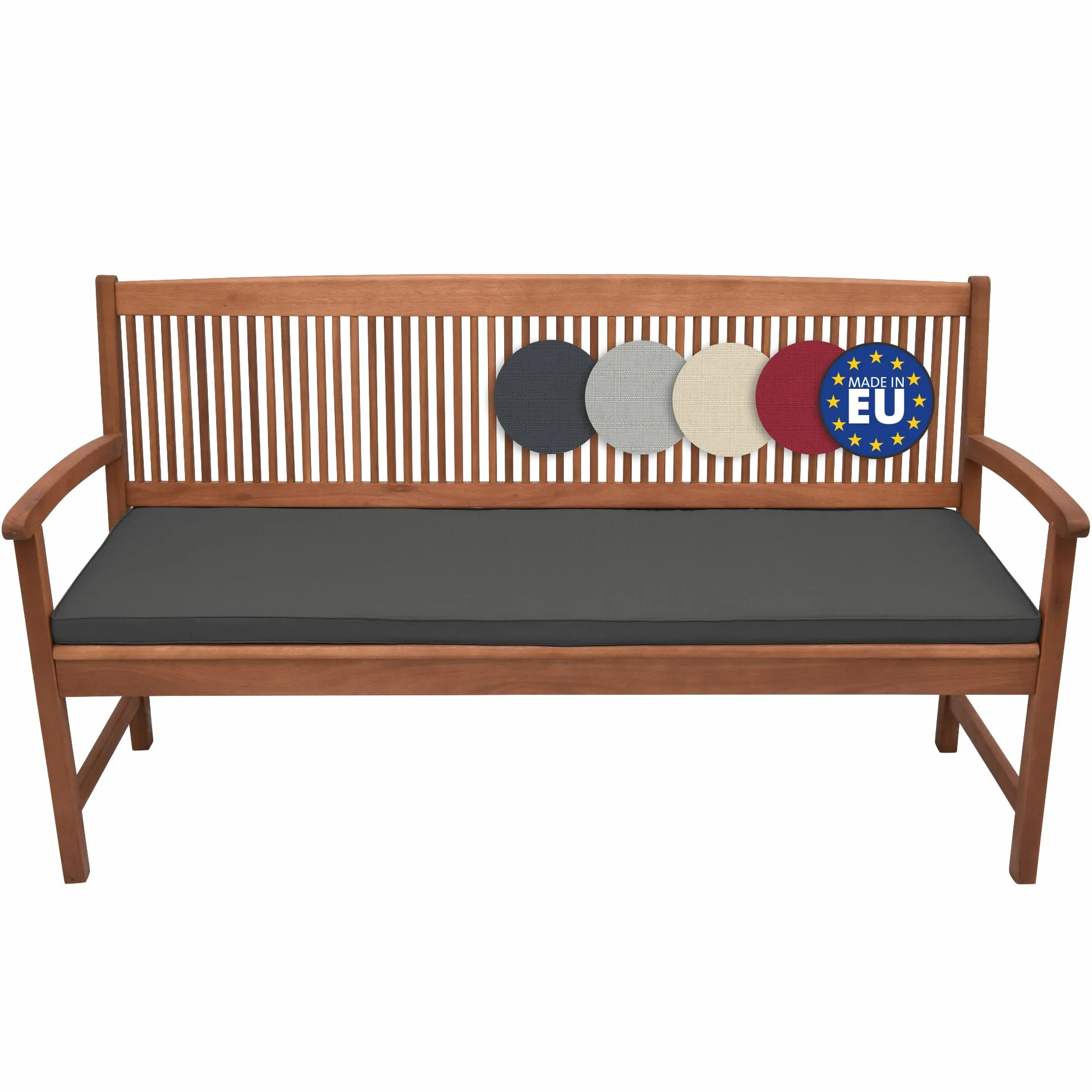 Beautissu poduszka na ławkę ogrodową Base BK 120x48x5 cm szara ciemnoszara