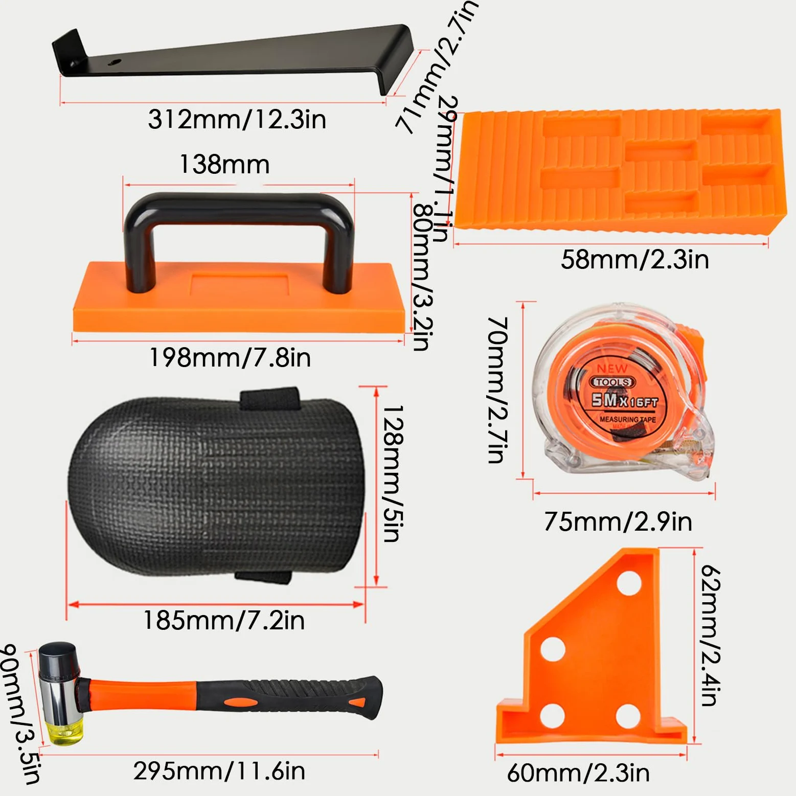 Zestaw Do Montażu Panel Laminowanych Komplet Młotków Naprawczych | Narzędzia Do Układania Podłóg Do Warsztatu Domu Listwy Przypodłogowe Projekty Desek Przygotowanie Podłoża
