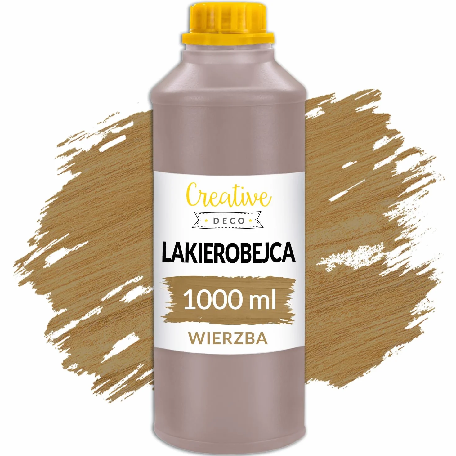 Creative Deco Lakiero-Bejca na Bazie Wody | Kolor Wierzba Jasny Brąz | 1L | Lakier Szybkoschnący | Nietoksyczny | Do Drewna, Boazerii, Betonu, Cegły, Tapet I Innych | Wysoka Wydajność