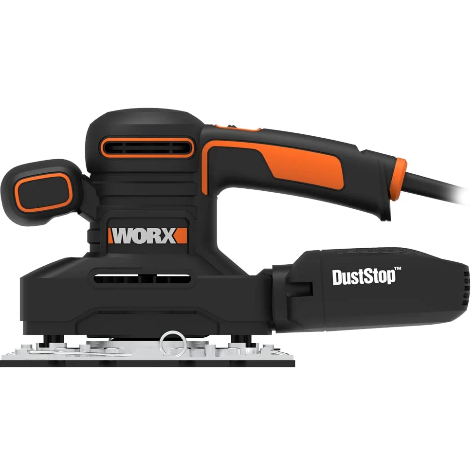 WORX WX641 Szlifierka oscylacyjna 250 W – poręczna szlifierka z mikrofiltrem DUSTSTOP zapewnia czystą pracę – duży obwód oscylacyjny i łatwa obsługa