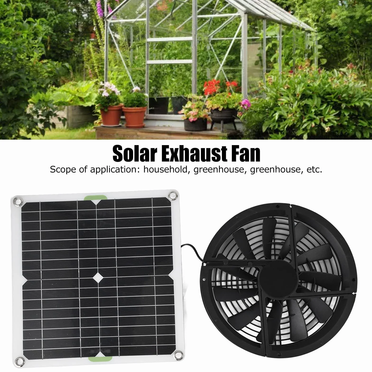 Solarny wentylator szklarniowy Omabeta 3000 obr./min wodoszczelny