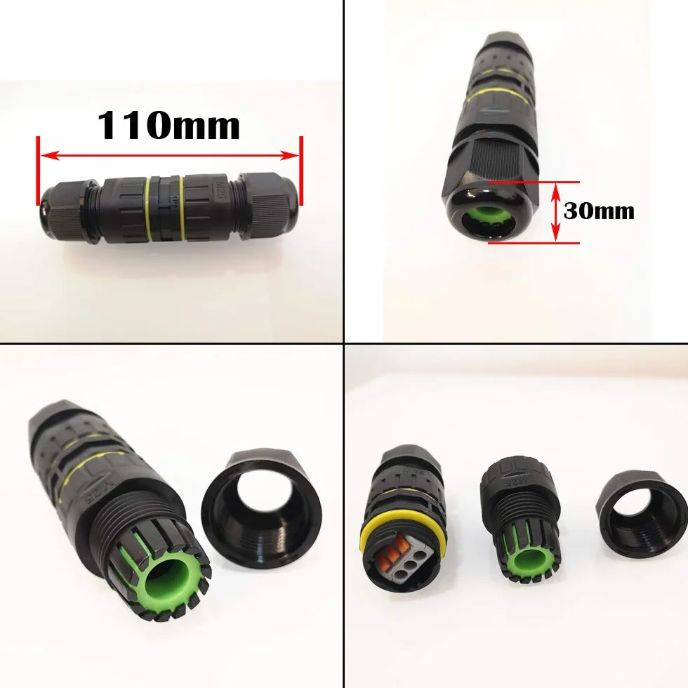 CTRICALVER Wodoodporna puszka przyłączeniowa Zewnętrzne złącze kablowe Nowe złącze IP68 5mm-14mm zewnętrzny łącznik tulejowy (opakowanie 4 szt.)