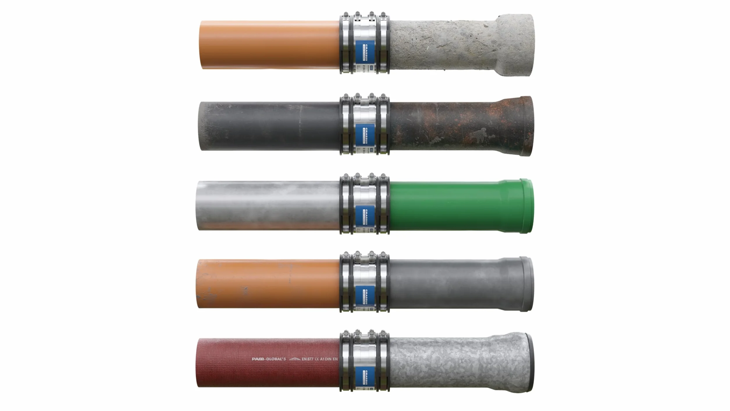 Crassus adapter do węża CSC 275 typ 2B, EPDM / V2A, 1 sztuka, 250-275 mm, CRA16221