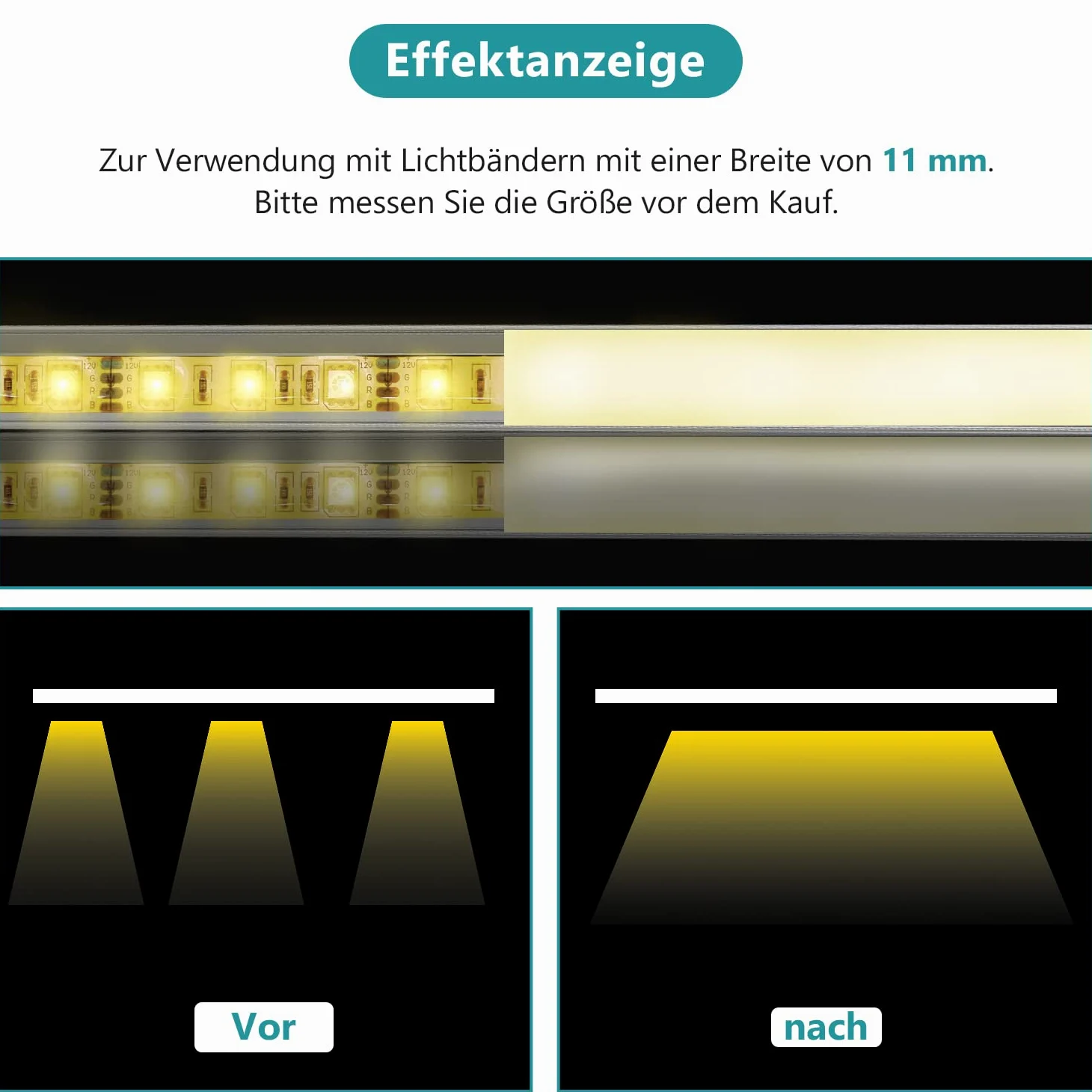 Profil aluminiowy LED, 40 x 1 m, profil LED 45 stopni, kształt litery V do taśm LED / taśm/pasków (1-11 mm) z osłoną, w zestawie zaślepki i klipsy montażowe do taśm LED