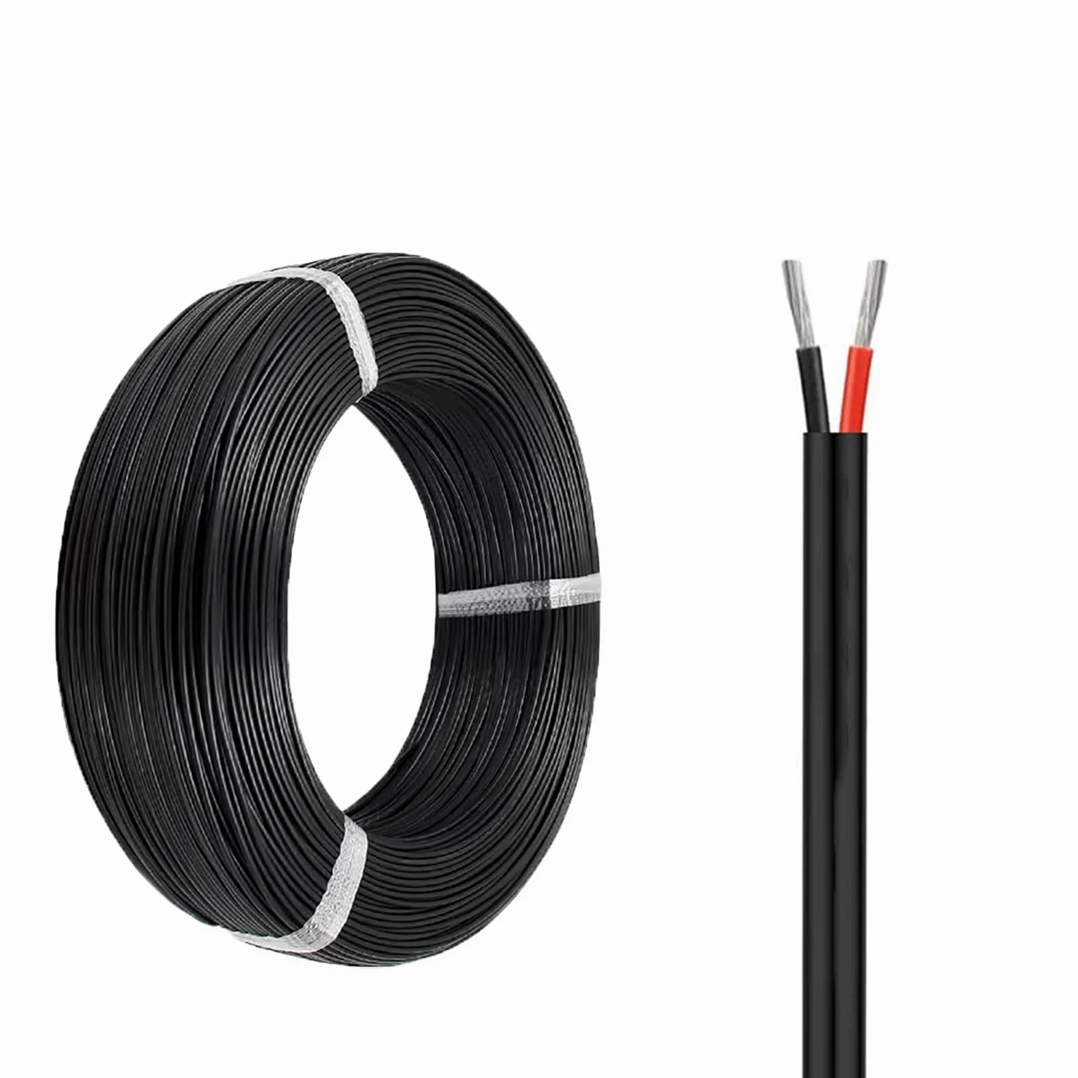 Wysokotemperaturowy przewód elektryczny, 2-żyłowy kabel UL 2586 10-20 AWG 25/50/100 Ft Miedź cynowana termicznie PVC(100ft,14AWG)