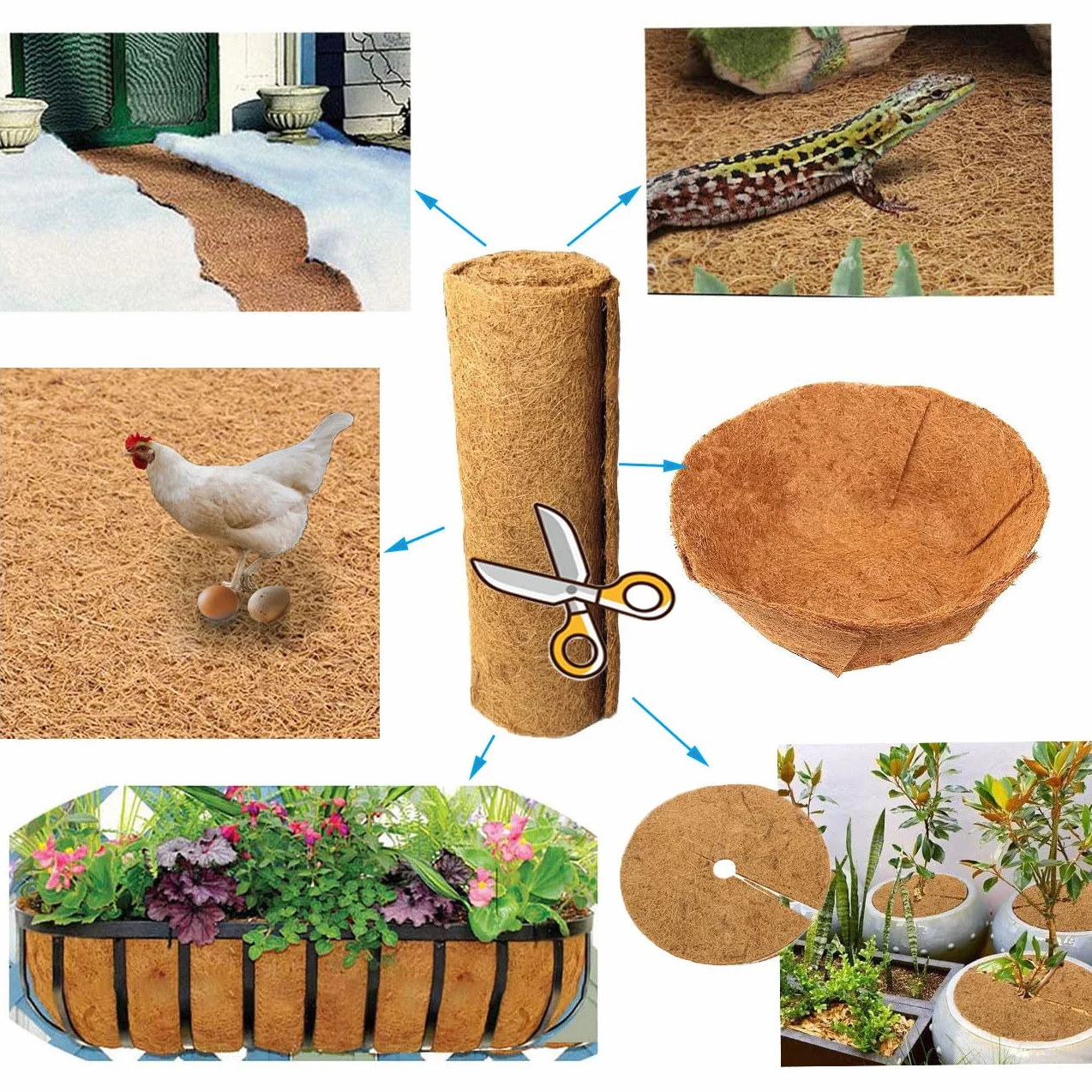 SUNYAY Mata Coco Naturalna 38 x 203 cm Wkładka Kokosowa w Rolce do Sadzarki
