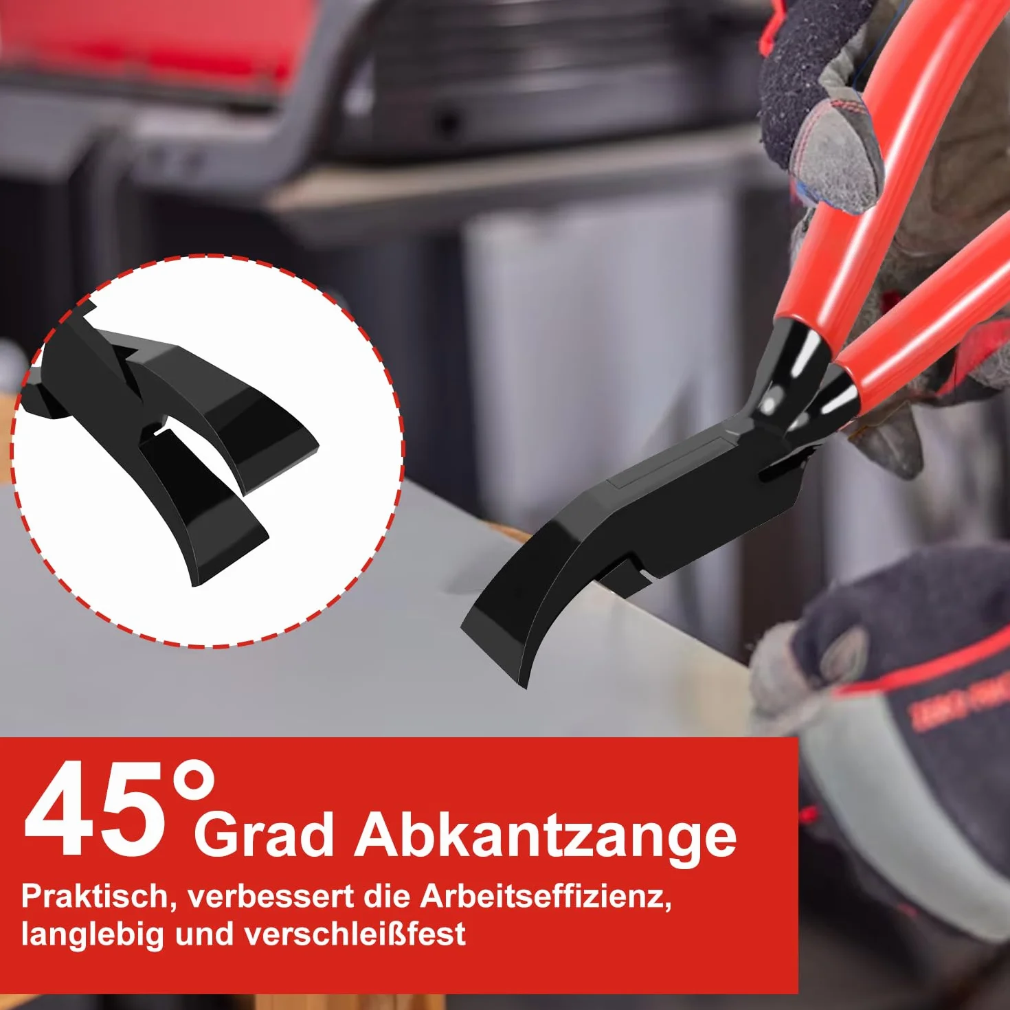 Szczypce składane 45 stopni, szczypce do blachy, szerokie 22 mm, szczypce do gięcia blachy, narzędzie z antypoślizgowym uchwytem, narzędzie do dekarza, narzędzie do gięcia i wygładzania blach