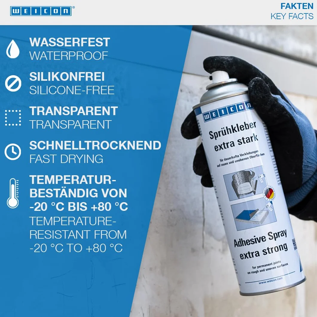WEICON Klej uniwersalny w sprayu, ekstra mocny, biały, 500 ml