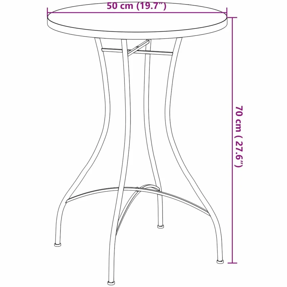 vidaXL Mozaikowy stolik bistro ceramiczny Ø50x70 cm terakotowo-biały