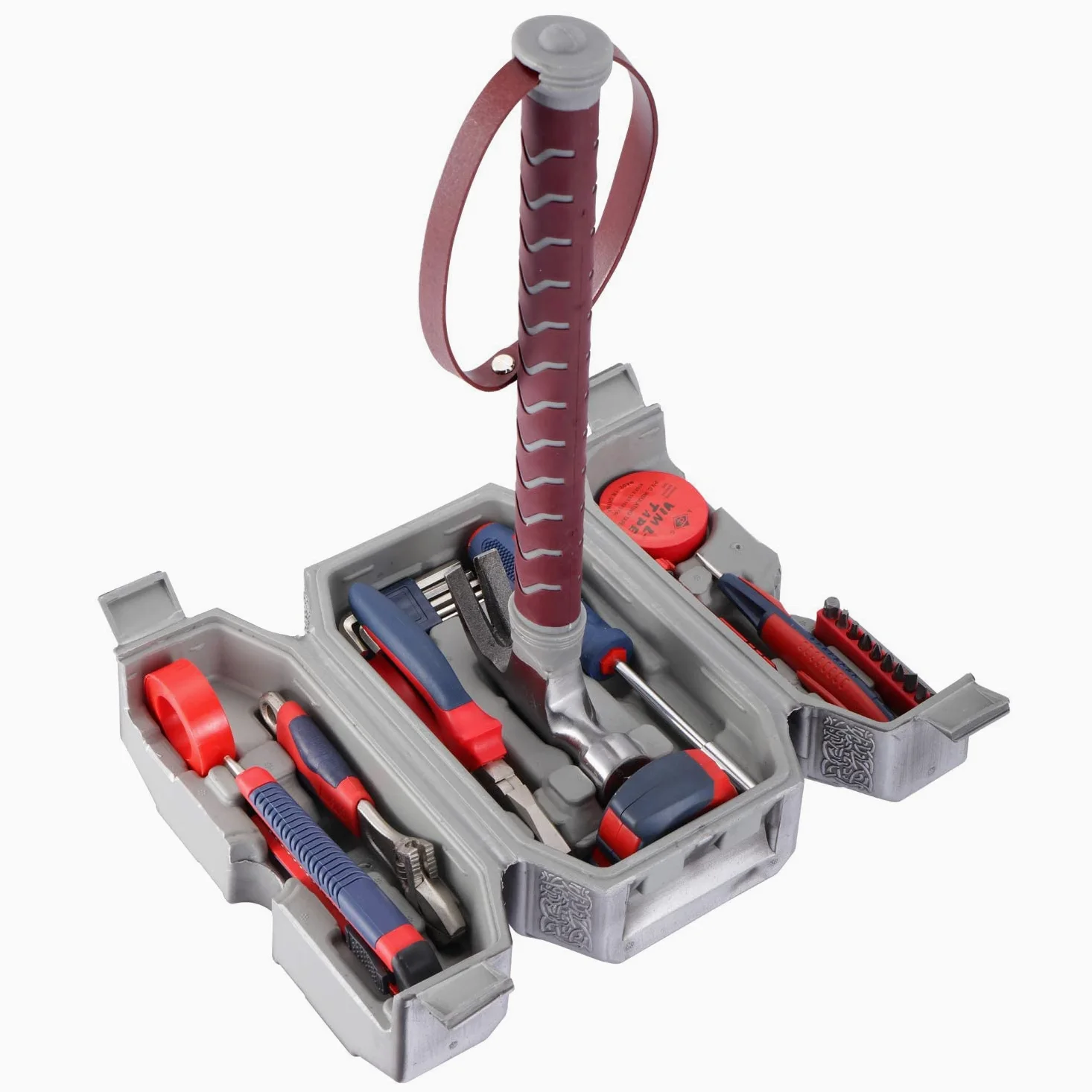 Zestaw narzędzi w walizce, seria "Thor Hammer", do codziennych napraw w domu, zestaw akcesoriów do młota Thora, zestaw narzędzi "zrób to sam", szczypce, wielofunkcyjne narzędzia, zestaw świąteczny