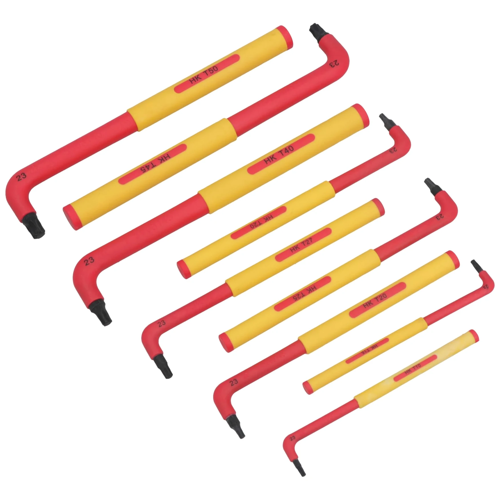 VDE Izolowane bardzo długie klucze Torx Star T10 - T50 9 szt. Ochrona do 1000 V