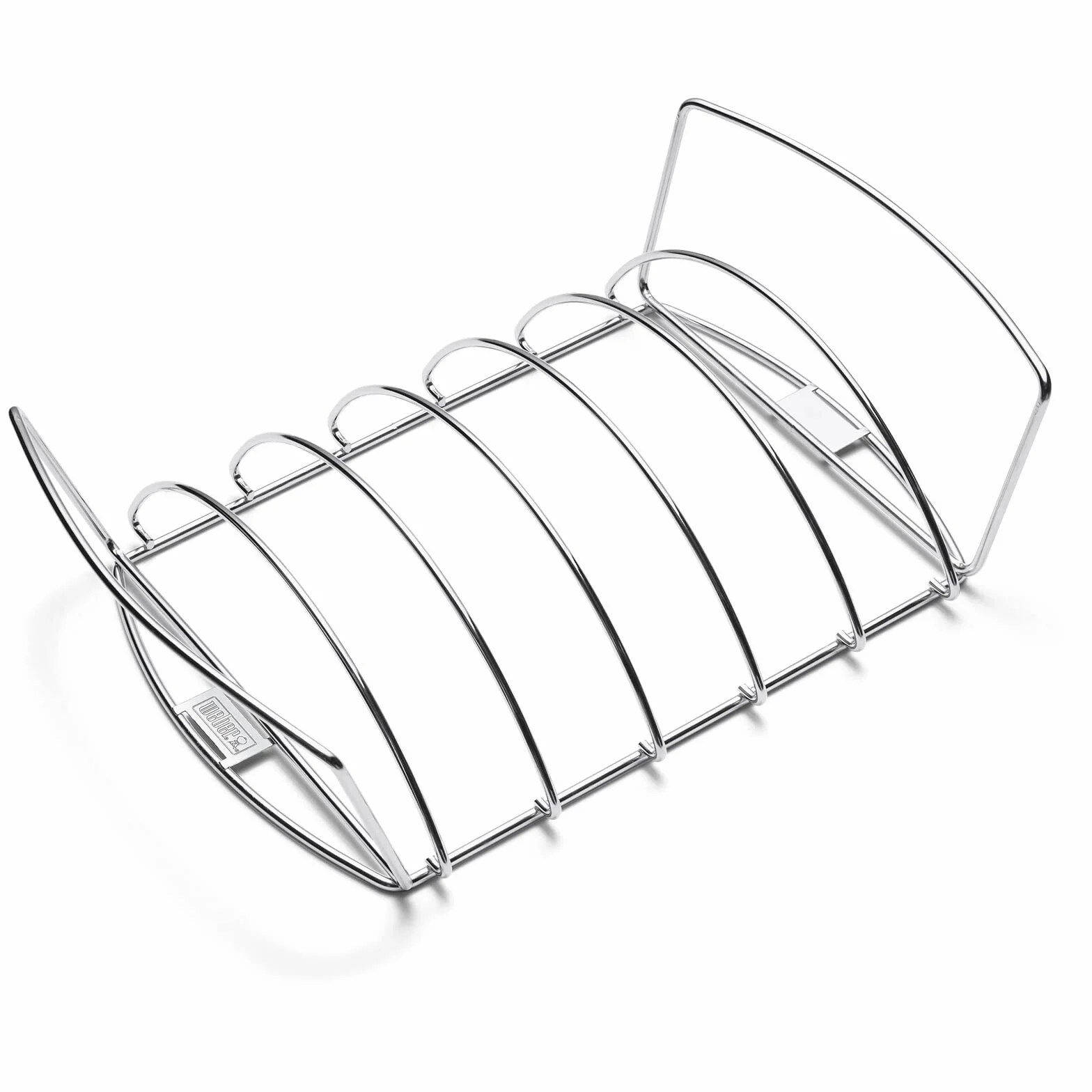 Weber Premium Stojak na Żeber & Kosz do Pieczenia, nadaje się do mycia w zmywarce, pasuje do Weber Q 300/3000 oraz większych grilli gazowych oraz grilli węglowych od Ø 57 cm - Srebrny (6469)