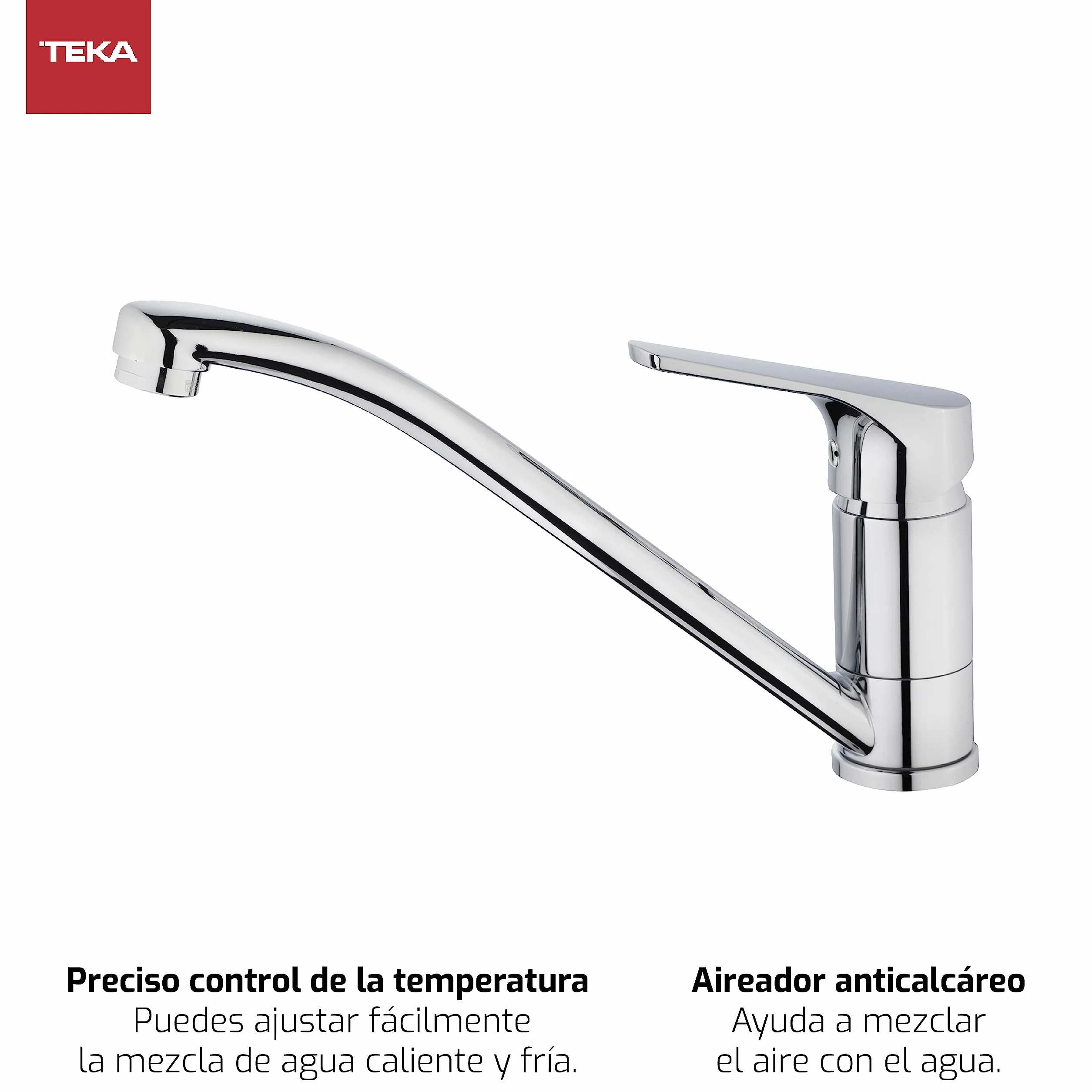 Teka Kitchen Tap Monomando Caño pod MTP 913 Chrome Kolor Ref 469130200 Caño pod obrotem