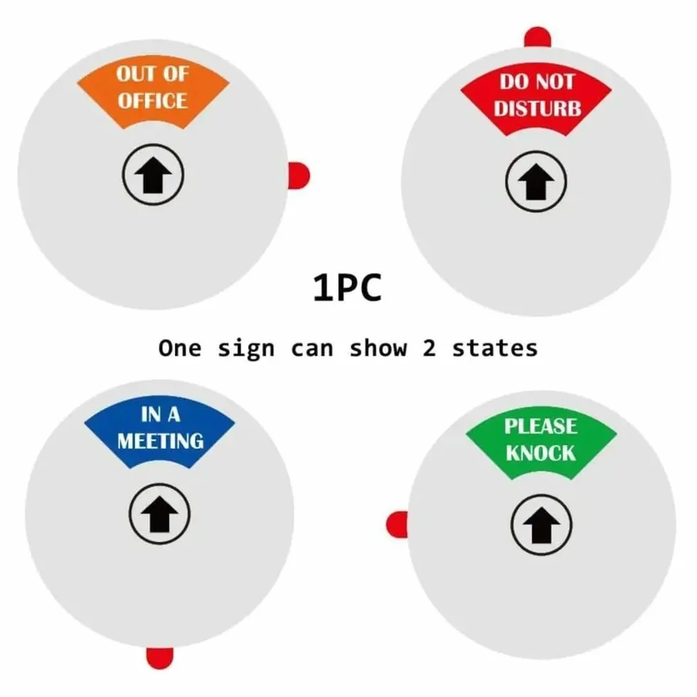 Do Not Disturb Door Sign 12.7cm Acrylic Privacy Hanger with 4 States Busy Meeting Sign White