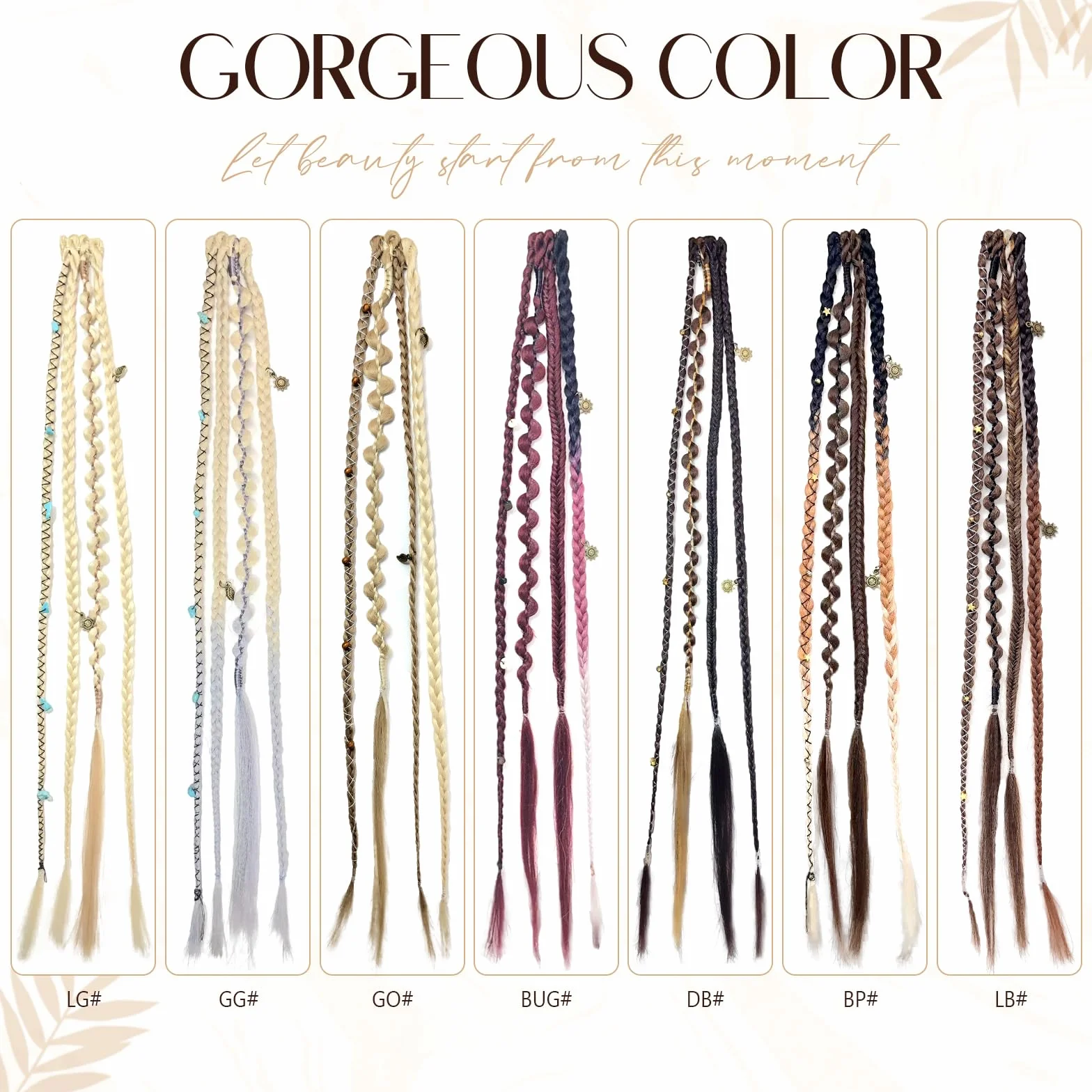 Clip in Braids 2 Sztuki Bohemian Braid Extensions z Klipsami 16 Calowe Syntetyczne Plecione Treski z Koralikami do Codziennych Stylizacji