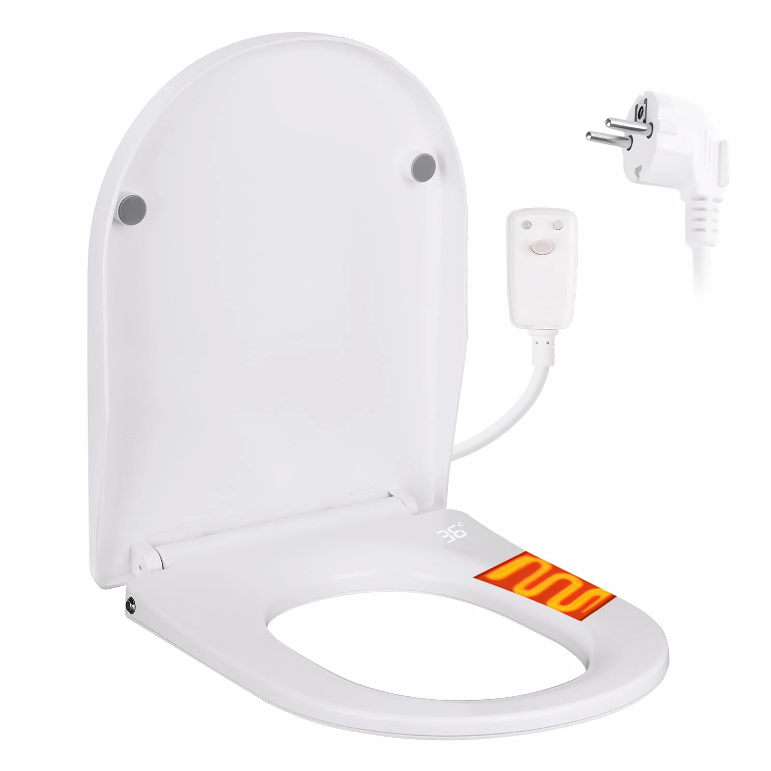 Inteligentna deska sedesowa, inteligentna deska sedesowa wolnoopadająca, bidet, podgrzewane siedzisko, 3 ustawienia temperatury, wskaźnik temperatury, światło nocne, typ U