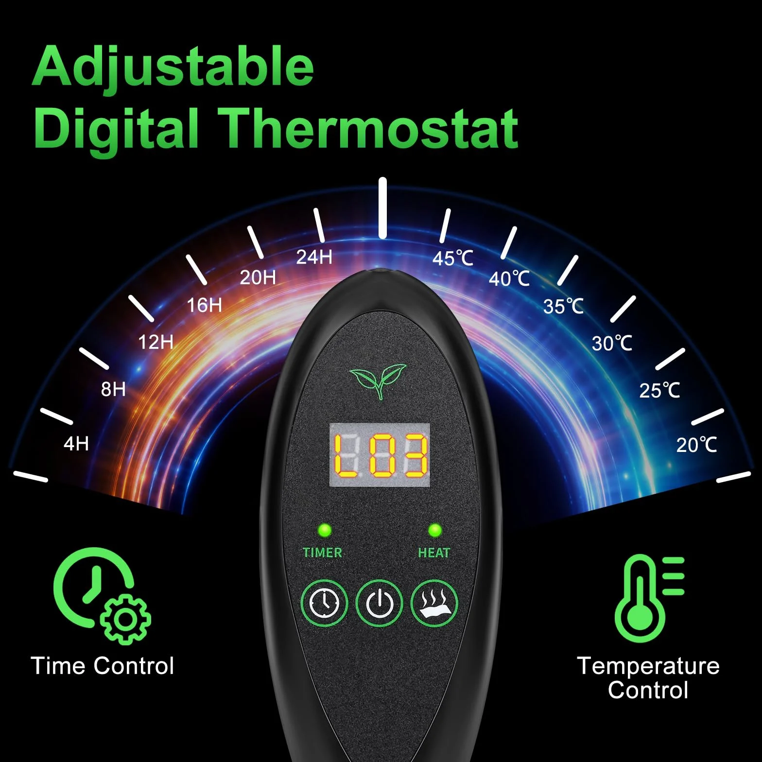 Mata grzewcza dla roślin z termostatem 6 poziomów temperatury timera 30W 53x25cm