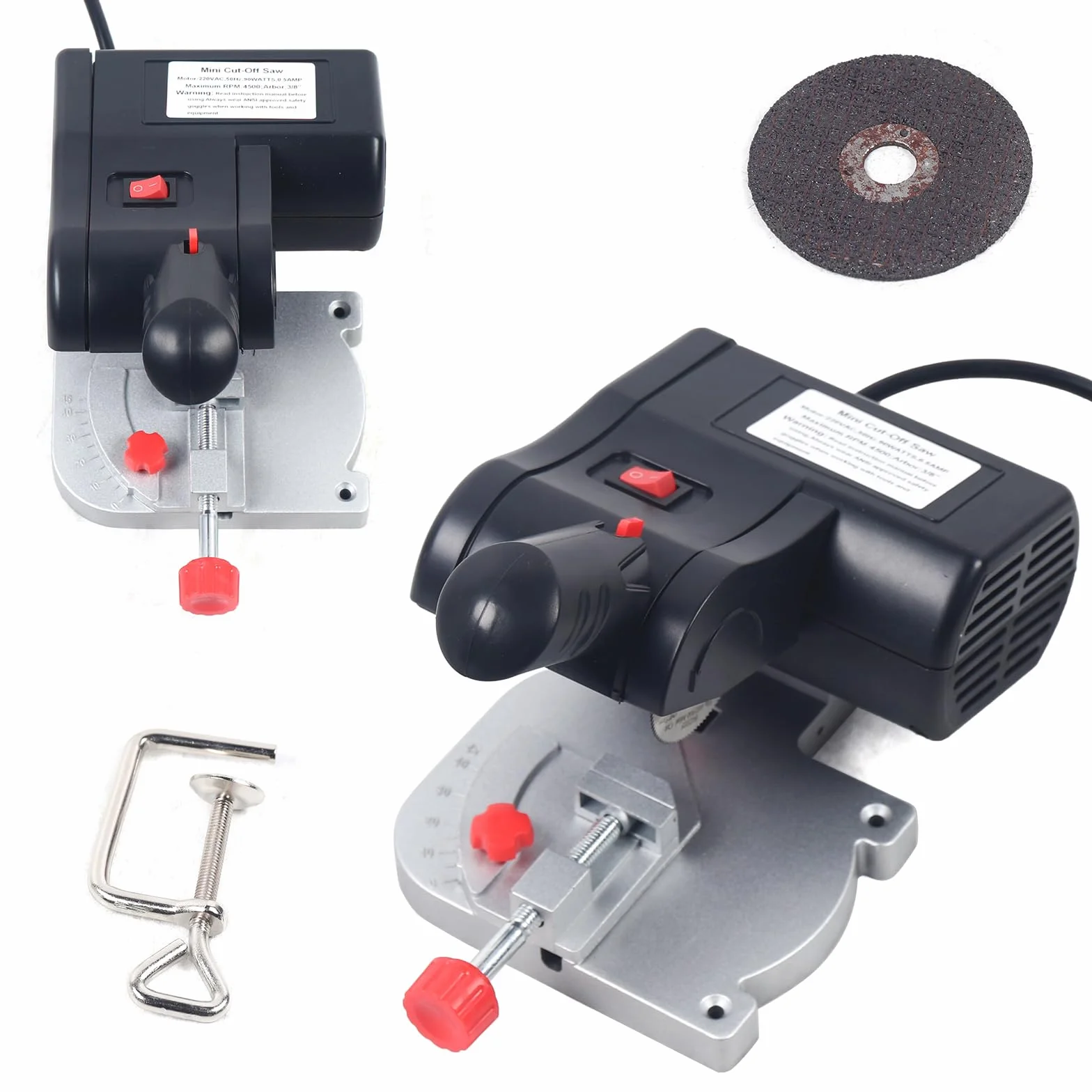 Mini piła ukośna, stalowa, piła tarczowa, do cięcia metalu, piła ukośna 4500 obr./min, 90 W, 220 V