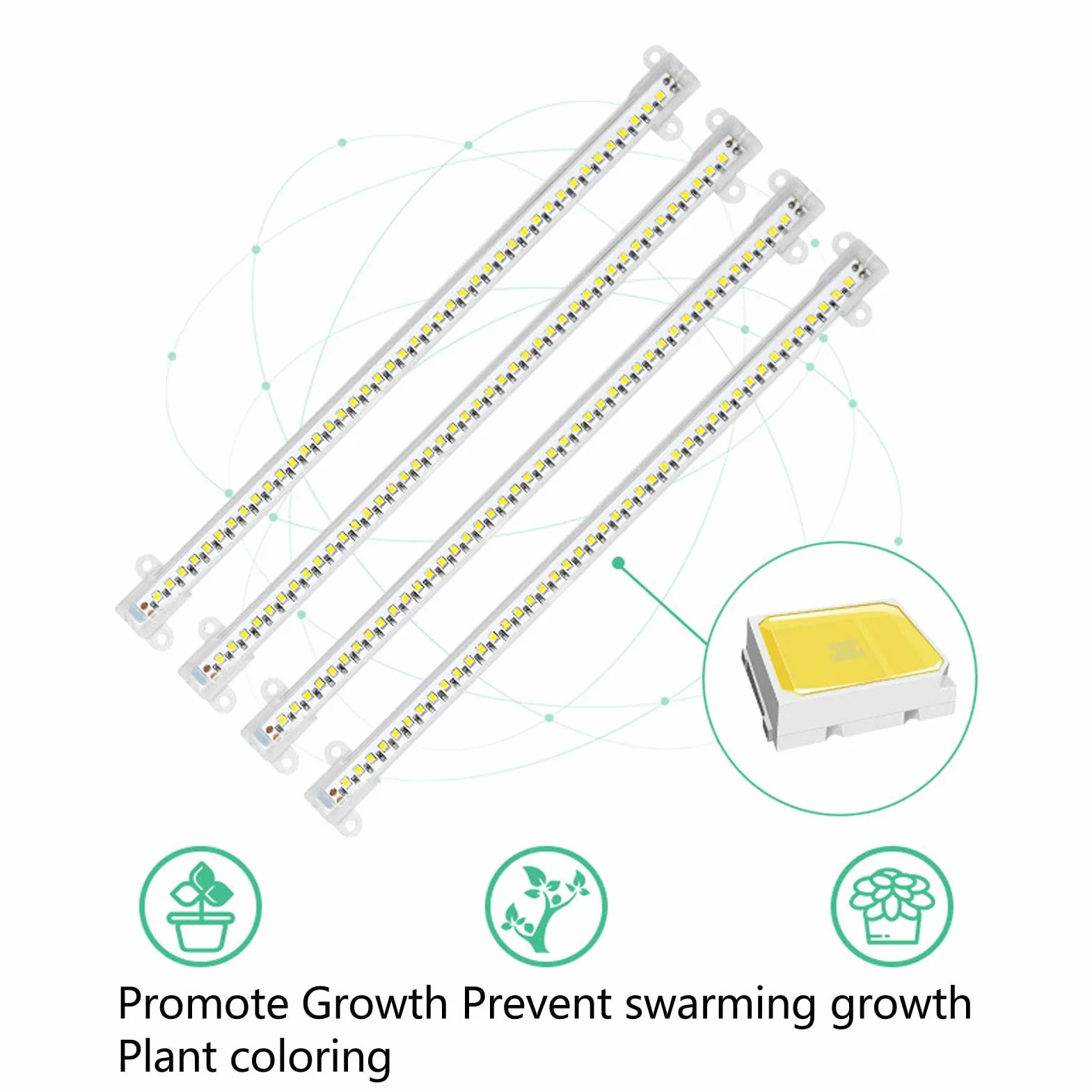 Listwy świetlne LED do Uprawy Roślin Pełne Spektrum 4 Głowice USB Przyciemnianie Timer 4.3W 84 diody czerwone i 84 niebieskie