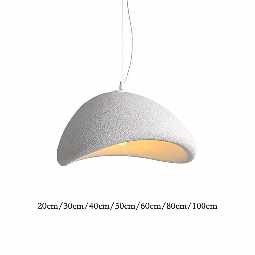 Kreatywna Lampa Wisząca Wabi-Sabi Nowoczesna Lampa Wisząca Biały Matowy Styl Nordycki Cementowa Żyrandol E27 Lampy Wiszące Do Sypialni Salonu Jadalni Pokoju Dziecięcego Kuchni Hotel Restauracja(40cm)