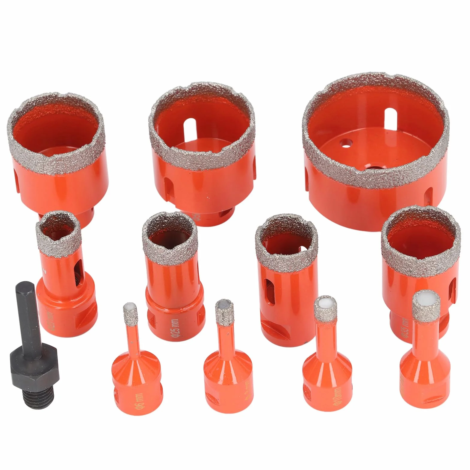 RiToEasysports Zestaw Otwornic do Płytek 11-częściowy Zestaw do Marmuru z Granitu Ceramicznego z Adapterem z Chwytem Sześciokątnym M14 Technologia Wosku Chłodzącego Bez Wysiłku Zapewniająca Płynne