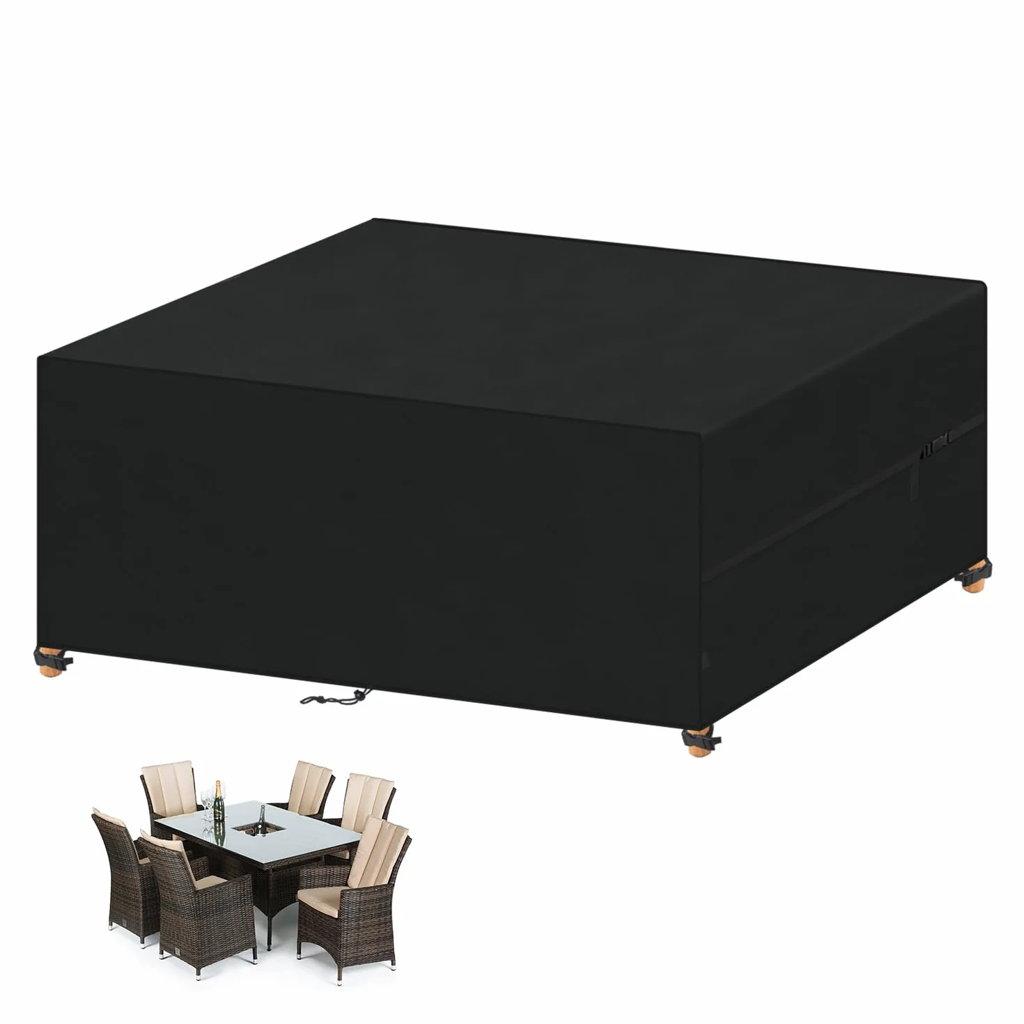VANSHEIM Pokrowiec na meble ogrodowe, wodoszczelny, pokrowiec na meble ogrodowe, ochrona przed promieniowaniem UV 420D, tkanina Oxford 210 x 140 x 80 cm