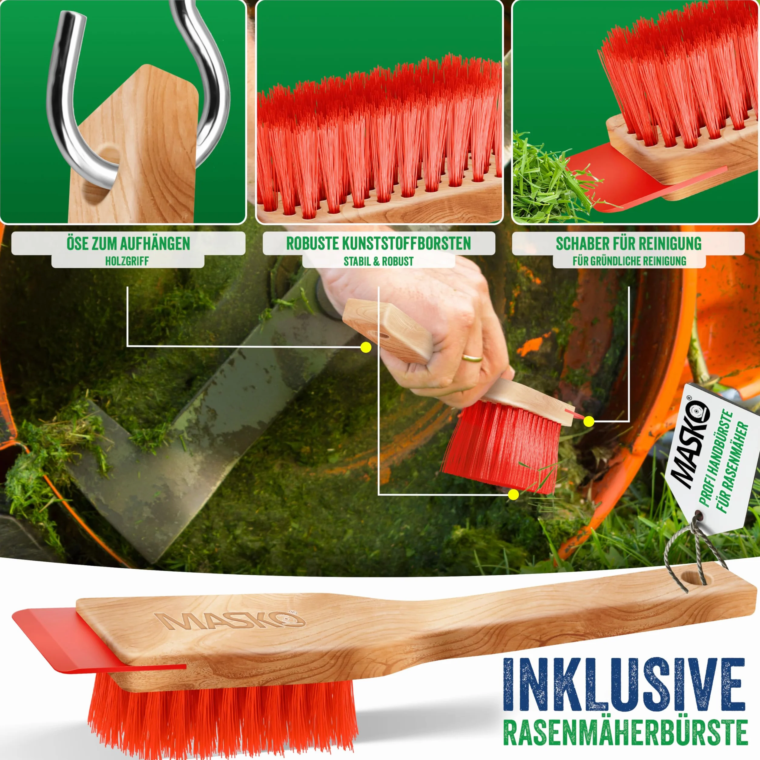 MASKO® Podnośnik do traktora ogrodowego XXL, 450 kg, podnośnik do kosiarki, uniwersalny podnośnik do traktora, regulowany kąt nachylenia 45°, w zestawie rękawice robocze i szczotka, zielony