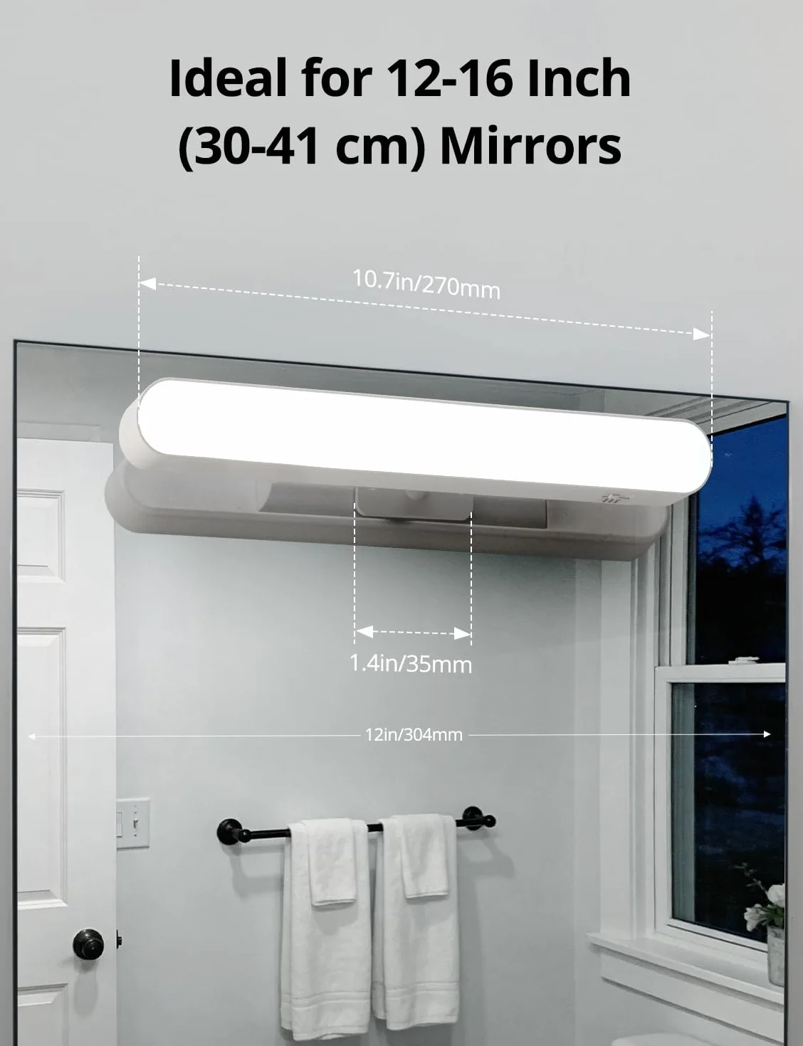 Combuh Bezprzewodowa LED Lampa do Lustra z Ładowaniem 14 Dni Autonomii 4000mAh Oświetlenie do Makijażu Przyssawka 3 Regulowane Temperatury Barwowe 2 sztuka
