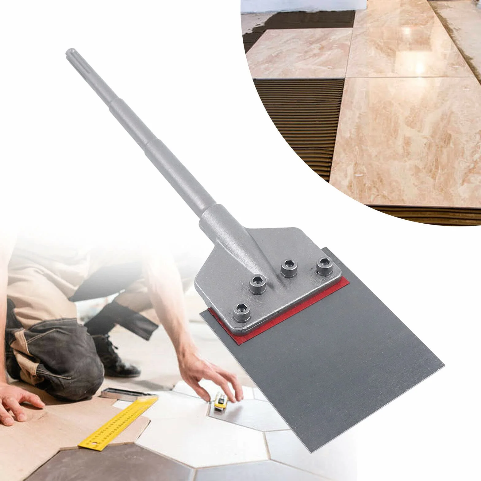 SDS-Max dłuto szpachlowe, 245 x 60 mm, skrobak podłogowy, usuwanie płytek, podpórka, dłuto, szpachelka
