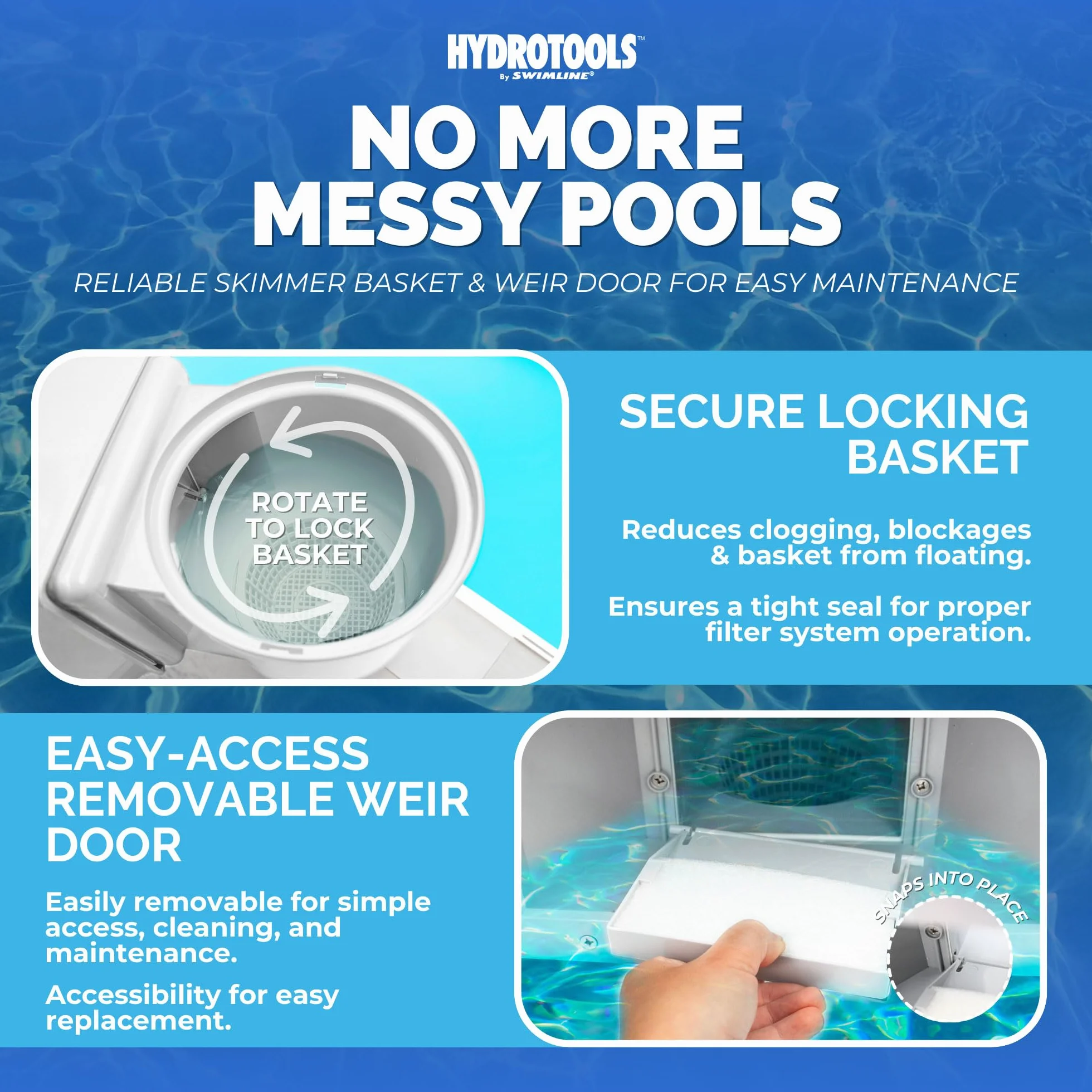 Swimline HYDROTOOLS Standardowy zestaw skimmera ściennego ABS, biały, akcesoria do basenów naziemnych
