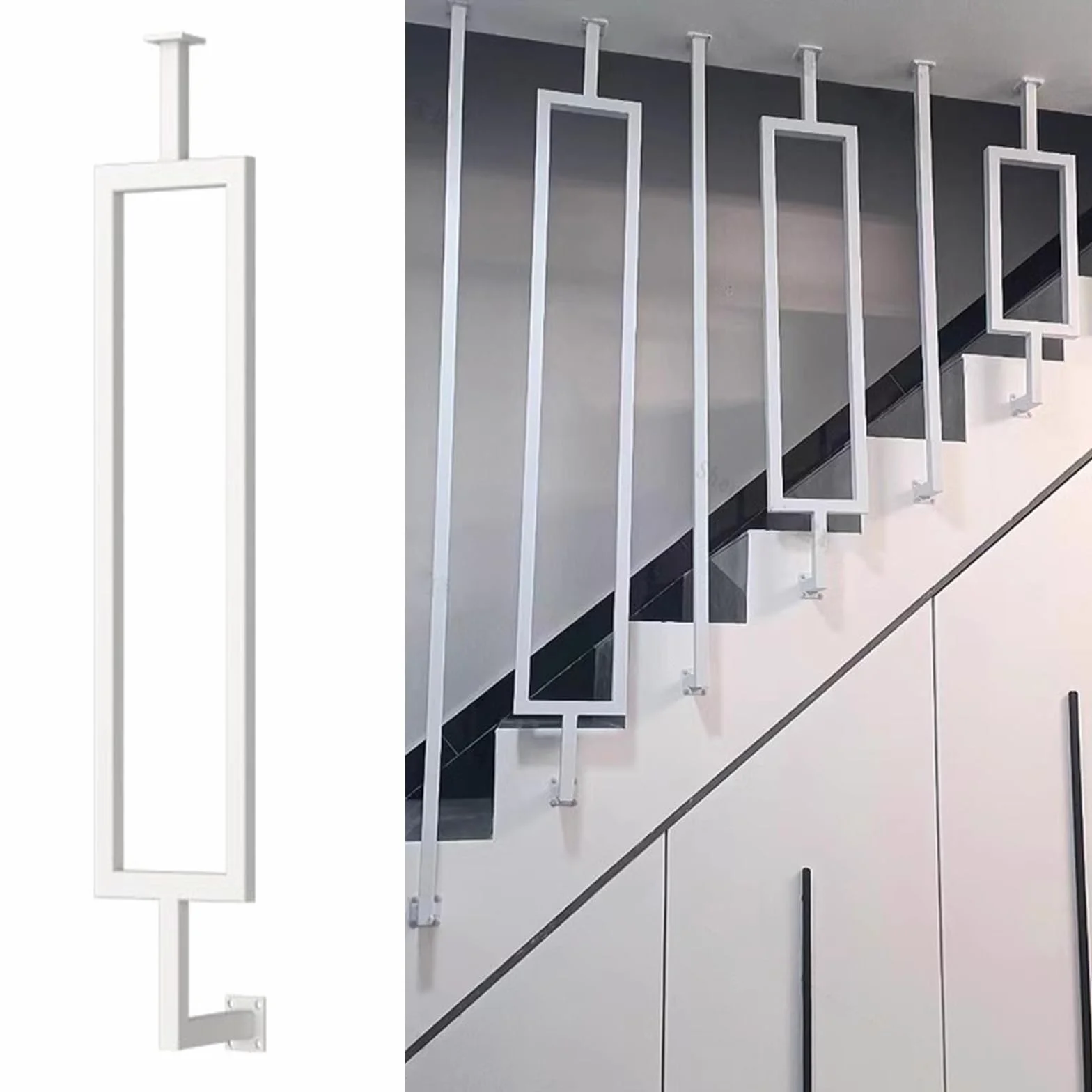 Konfigurowalne metalowe tralki schodowe do schodów poziomych nachylenia żelaznych wrzecion w kolorze czarnym/białym/d 235 cm (92,5 cala) słupek zapobiegający upadkom bezpieczna balustrada