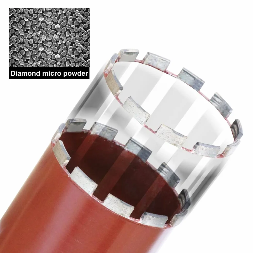 Melko Diamentowa koronka wiertnicza rdzeniowa wiertło rdzeniowe Ø 220 mm koronka wiertnicza - długość użytkowa 400 mm - wiertło do wiercenia do muru, granitu, żelbetonu, kamienia naturalnego, betonu, płyt gipsowo-kartonowych