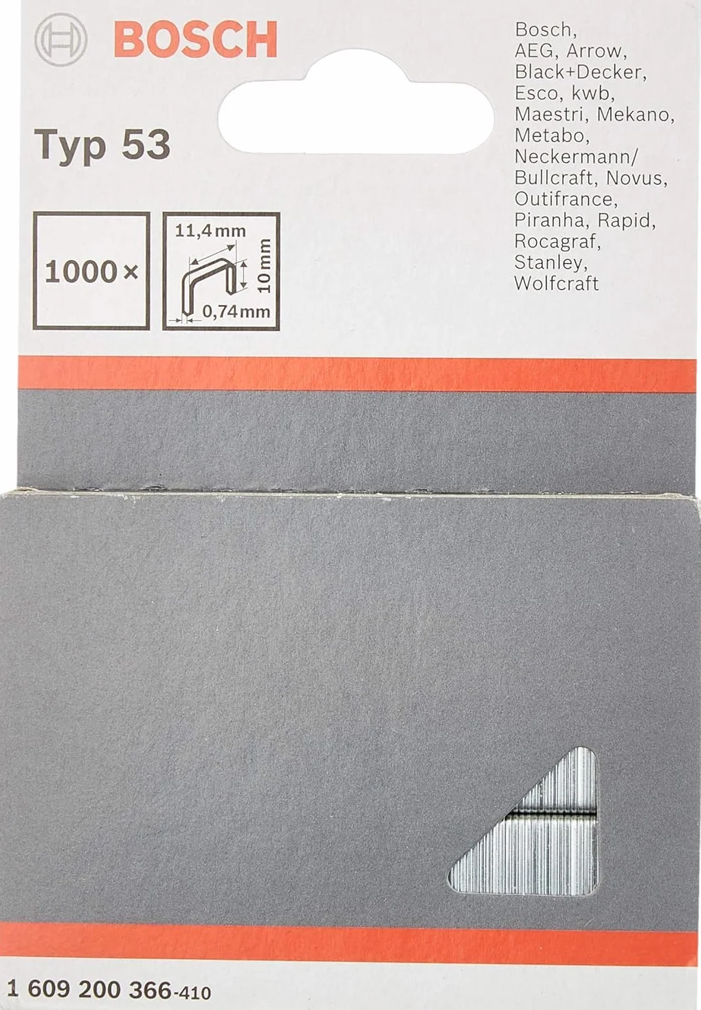 Bosch Zszywacz ręczny HT 14 (drewno, typ zszywek 53) & Bosch Accessories Zszywka z cienkiego drutu, typ 53 11,4 x 0,74 x 10 mm