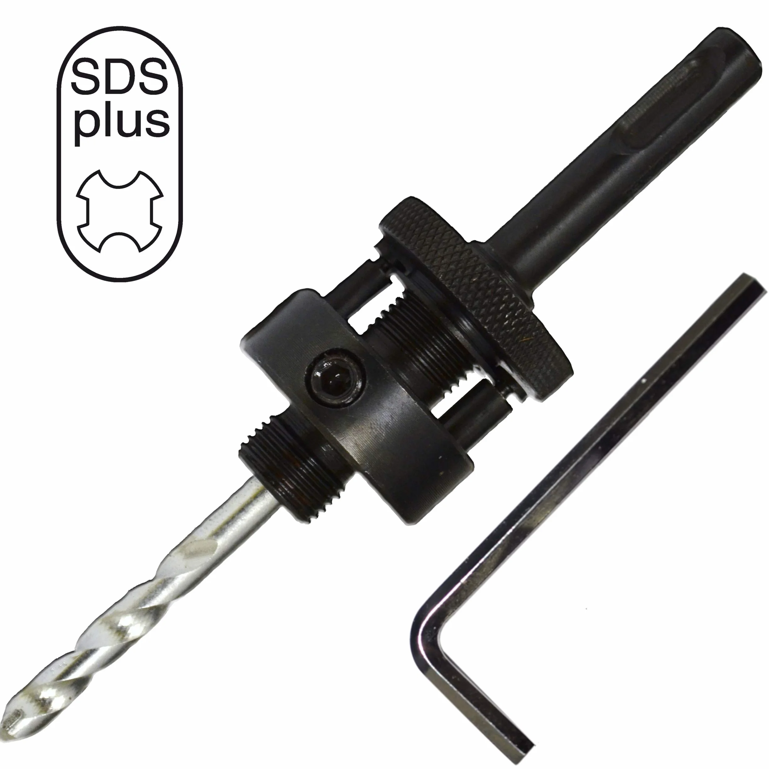 Trzpień do otwornic SDS Plus Arbor do otwornic 1 1/10.2 cm Upto i Inc 20.3 cm SDS Plus Trzpień do otwornicy ma wiertło pilotowe TCT do wiercenia otworów w murze z cegły betonowej, zastosowanie z