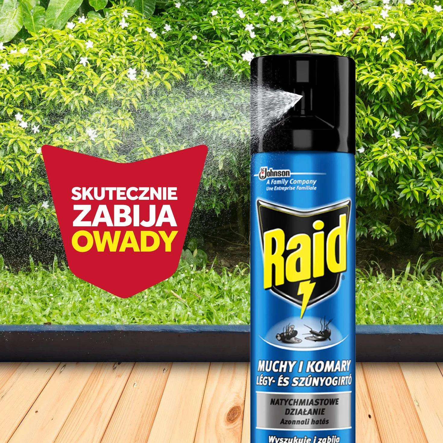 Raid Aerozol Przeciw Muchom, Komarom, Osom i Innym Owadom Latającym, Natychmiastowe Działanie, 400 ml