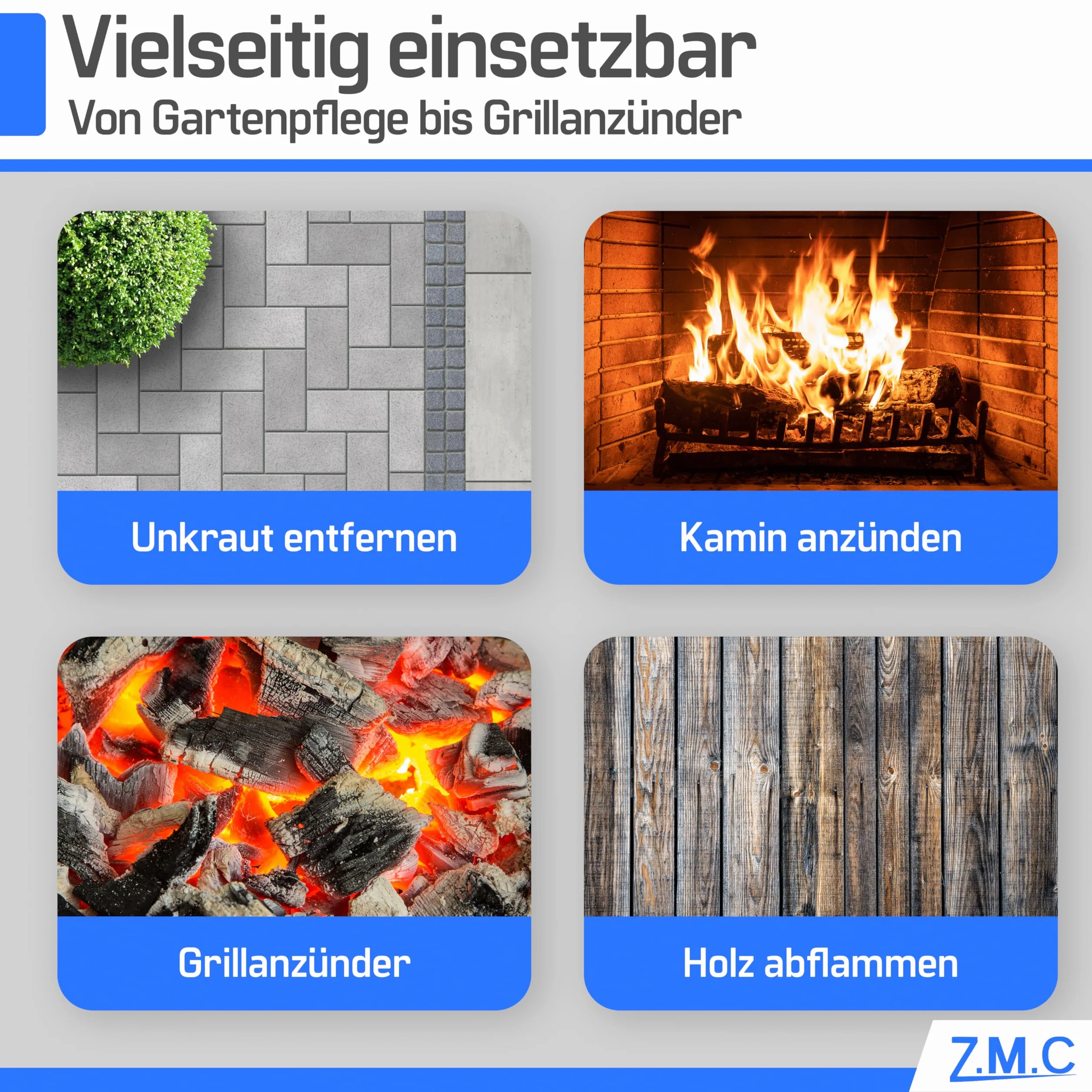 ZMC środek chwastobójczy 2,5 kW, palnik do chwastów z zapłonem piezoelektrycznym, urządzenie do wypalania do 1400 °C, miotacz płomienia z regulacją mocy płomienia, palnik gazowy