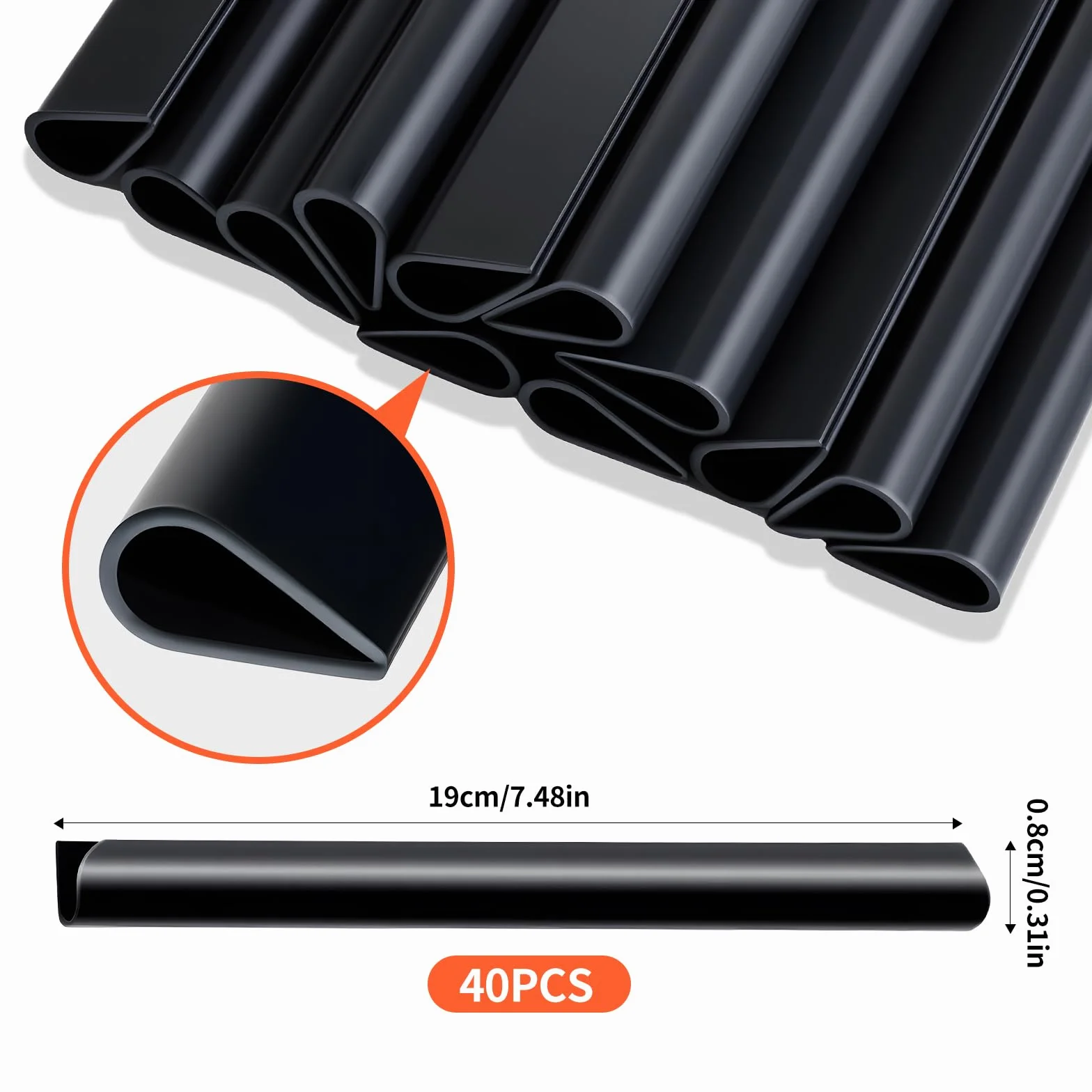 Klipsy mocujące 40 sztuk, szyny zaciskowe 19x1,5 cm, pasy maskujące PCW, mata maskująca do ogrodzenia, balkon, ochrona przed wzrokiem