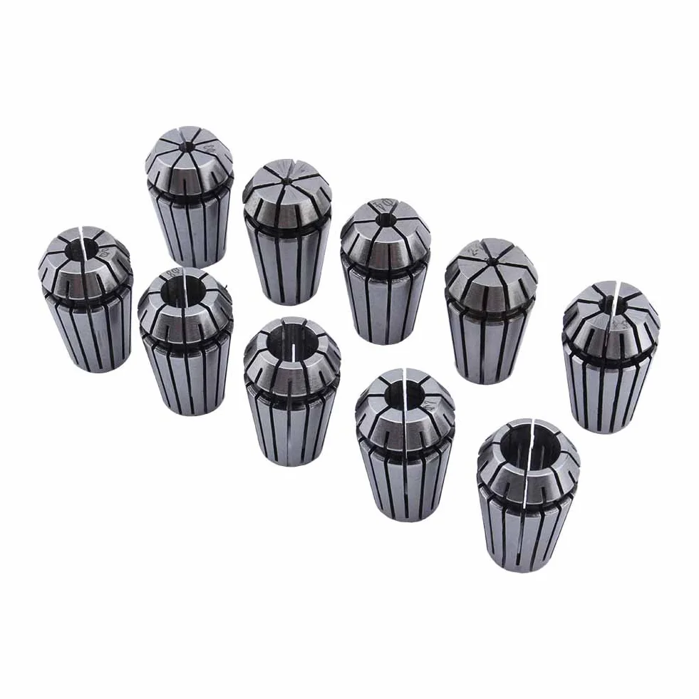 10 Szt.Zestaw Tulejek ER16, Zestaw Tulei Sprężynowych do Uchwytu Roboczego CNC, Tokarka Grawerująca i Frezująca ， 1-10 Mm, Narzędzia do Cięcia Gwintów Maszynowych