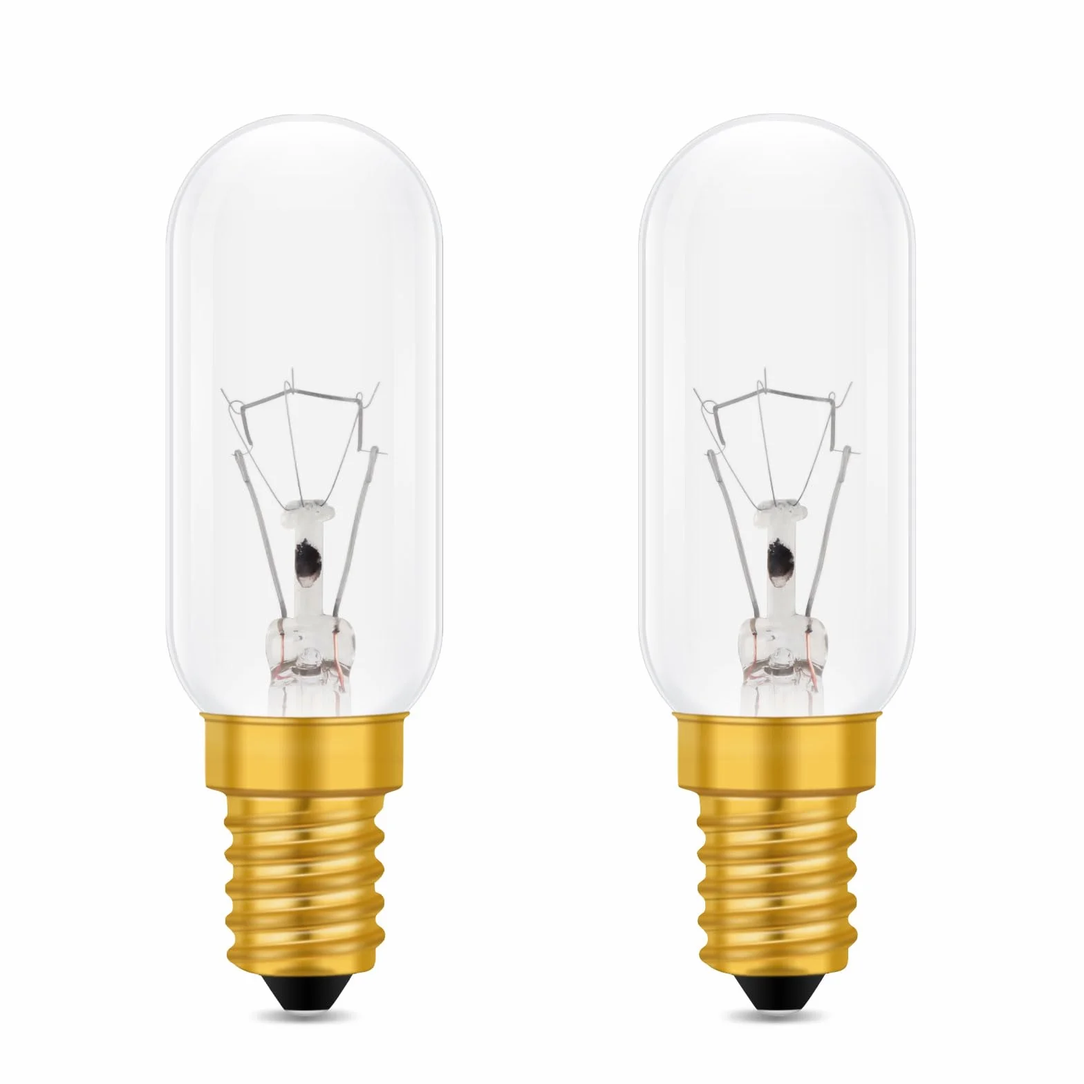 Caldarax Żarówka do okapu kuchennego E14 40 W, 2700K ciepła biel, 350 lm, AC 220-240 V, żarówki T22, żarówka SES E14, do okapu kuchennego, lodówki, zestaw 2 szt