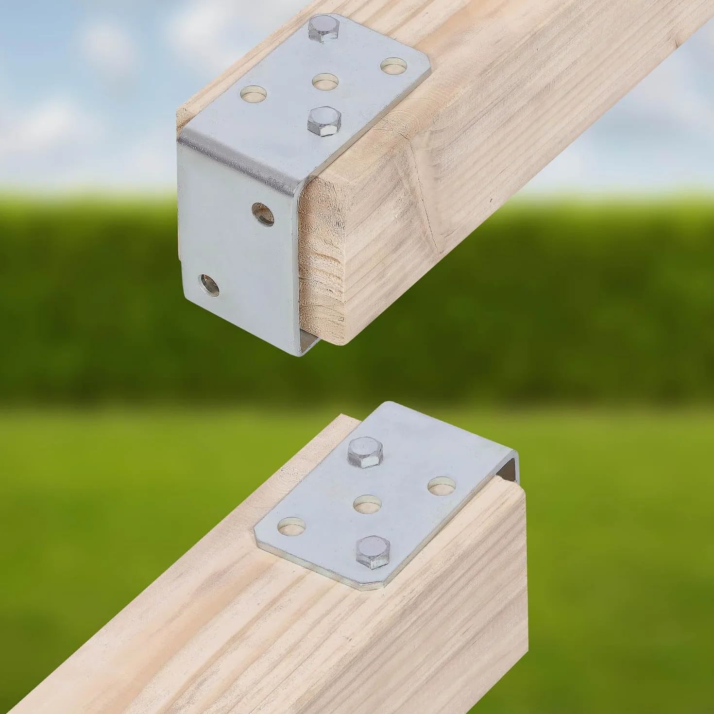 KOTARBAU® Wspornik słupka w kształcie litery U, 150 mm, ocynkowany ogniowo, srebrny, idealne rozwiązanie do łączenia różnych elementów