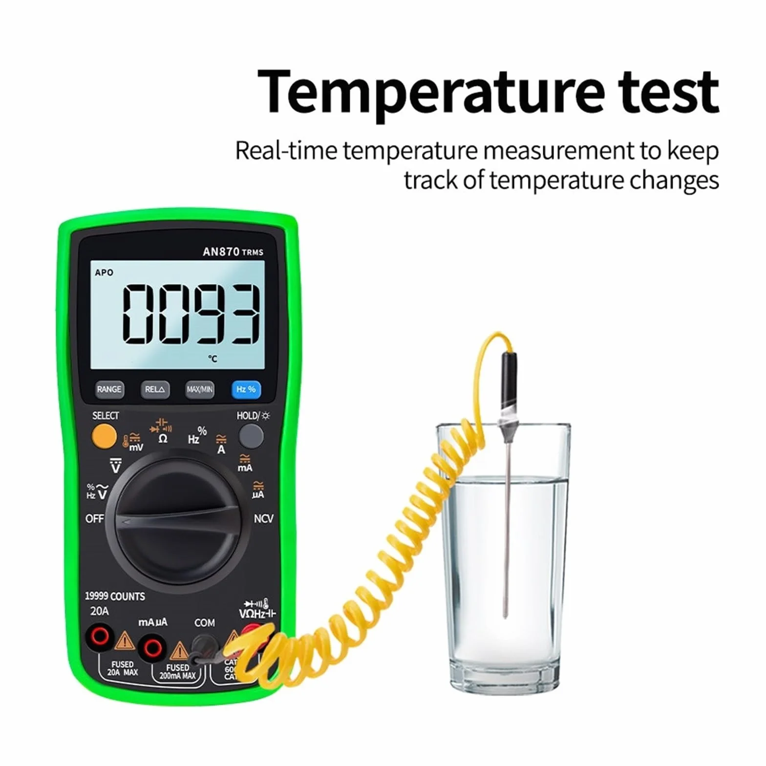 Multimetr Cyfrowy AN870 19999 Zlicza True Rms Multimetry Tester Próbnik Elektroniczny Profesjonalny Miernik Pojemności(Red Standard)