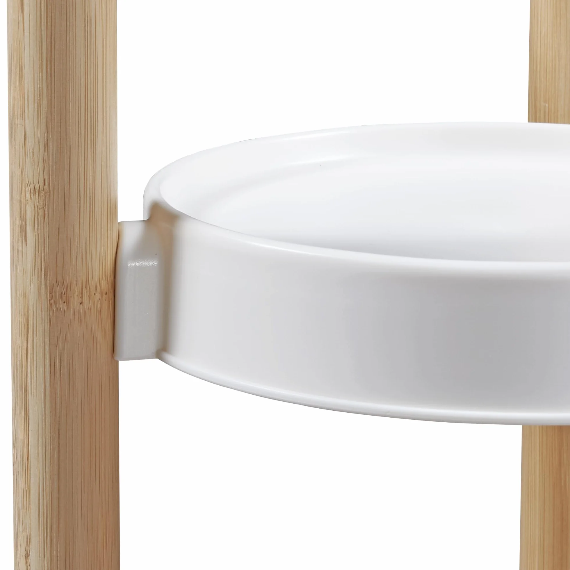 [en.casa] Stojak na rośliny "Sastamala" z 3 półkami 80 x 31 x 31 cm bambus/biały