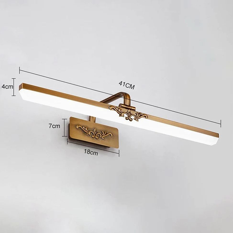 XANAYXWJ lustrzana LED Vintage kinkiet toaletka łazienkowa, oświetlenie obrazu w ramce, oświetlenie toaletki wiejskiej Lustrzane przednie lampy do wanny toaletka toaletka ścienna kinkiet