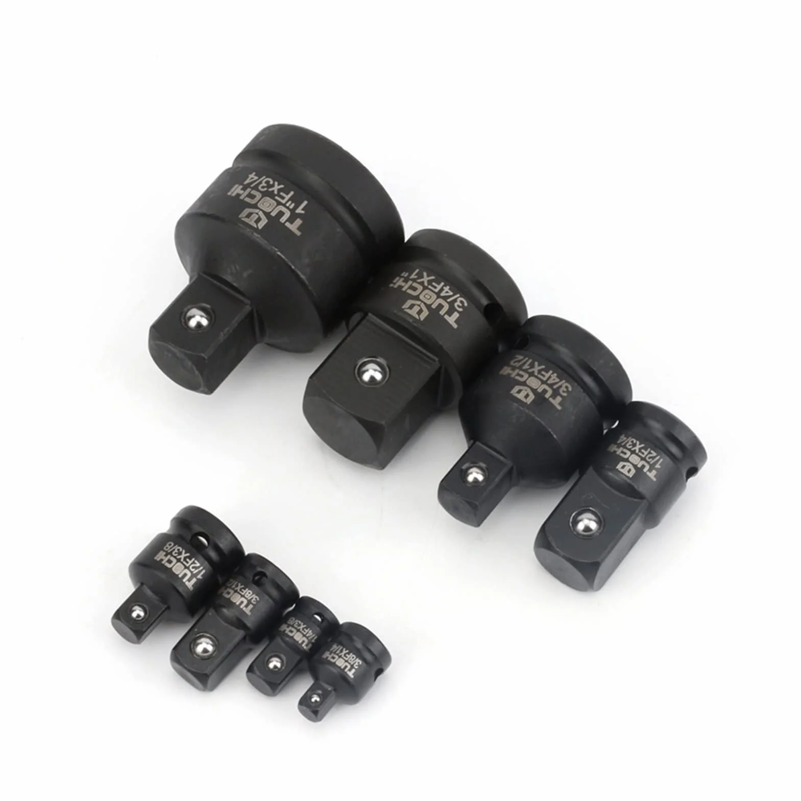 QIANHUI 1/10.2 cm 3/20.3 cm 1/5.1 cm 3/10.2 cm 2.5 cm adapter udarowy sterownika metryczny Cr-Mo adapter gniazda udarowego reduktor narzędzie adapter do klucza udarowego i pneumatycznego (kolor: